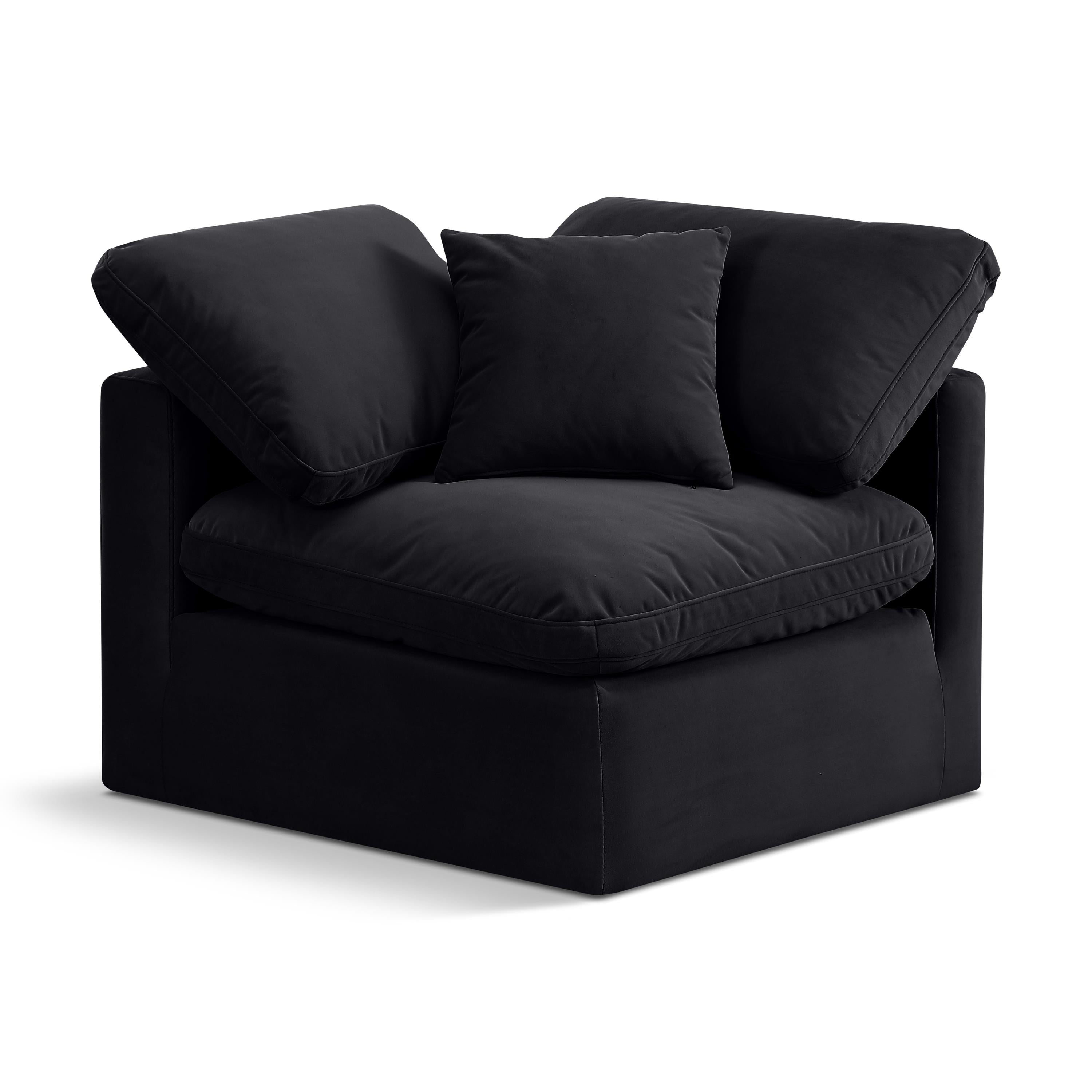Meridian Indulge Black Velvet Corner Chair