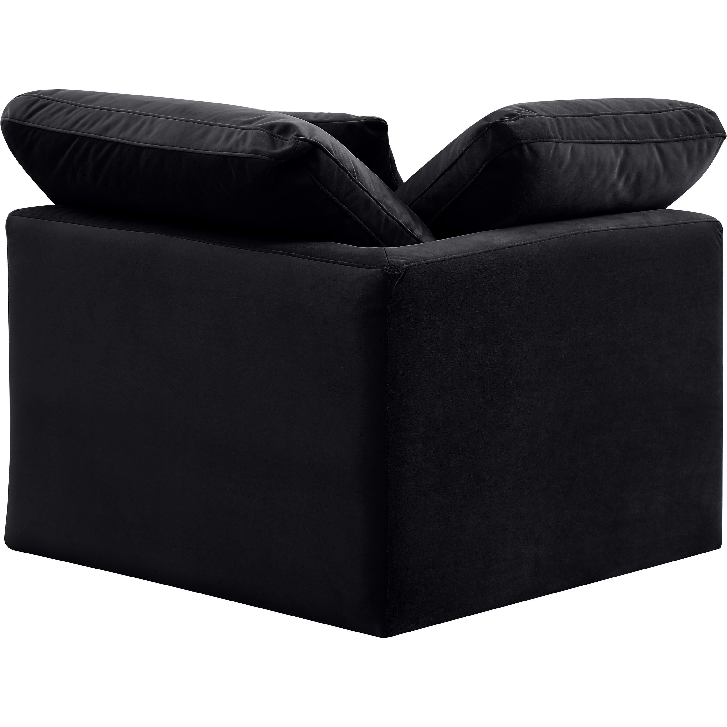 Meridian Indulge Black Velvet Corner Chair