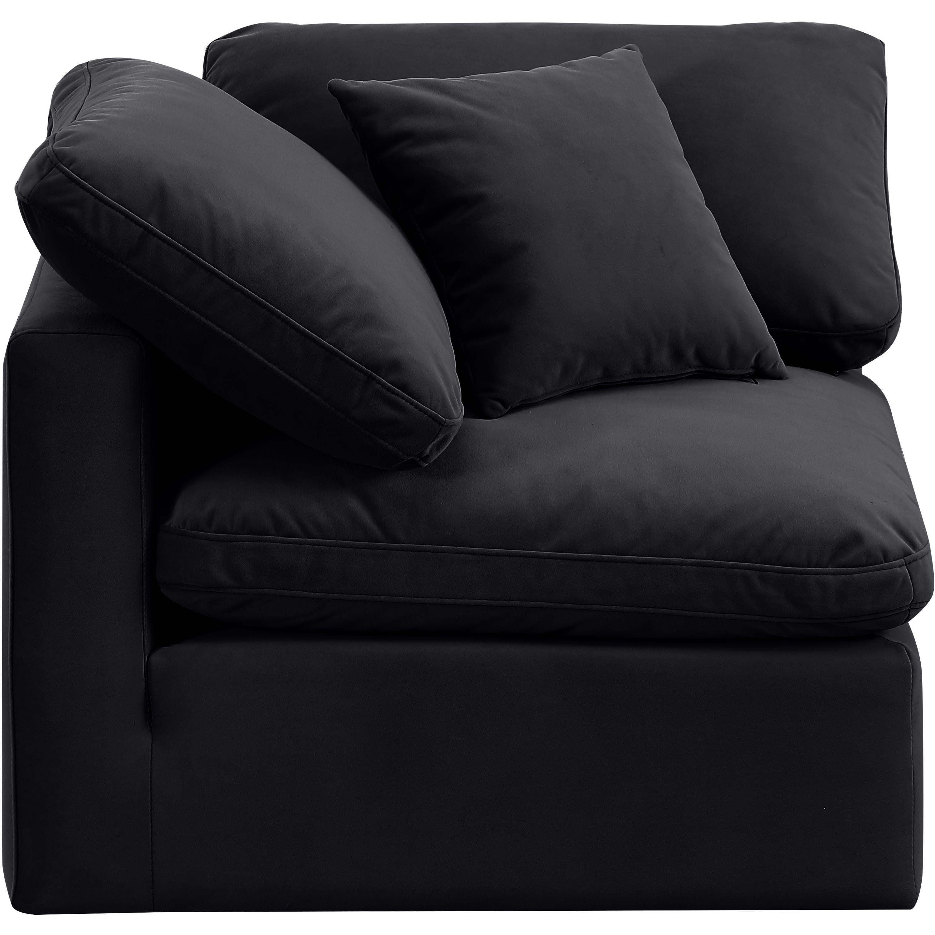 Meridian Indulge Black Velvet Corner Chair