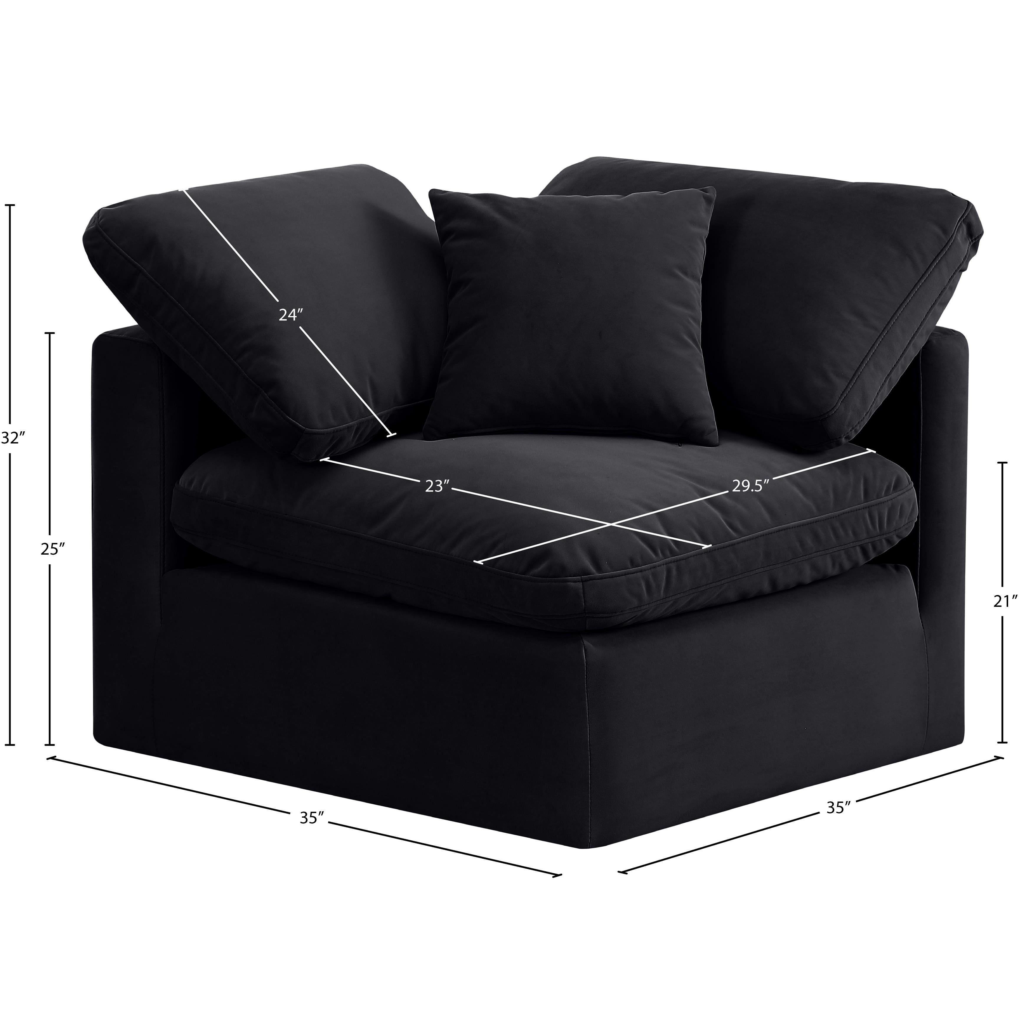 Meridian Indulge Black Velvet Corner Chair