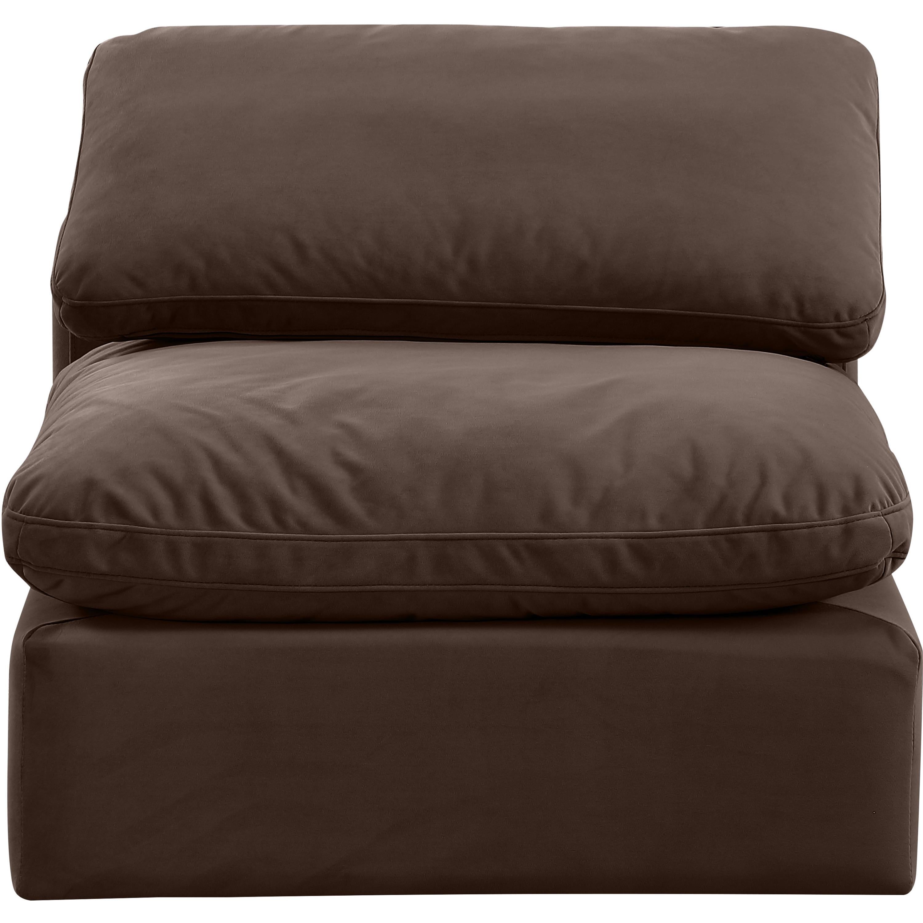 Meridian Indulge Brown Velvet Armless Chair
