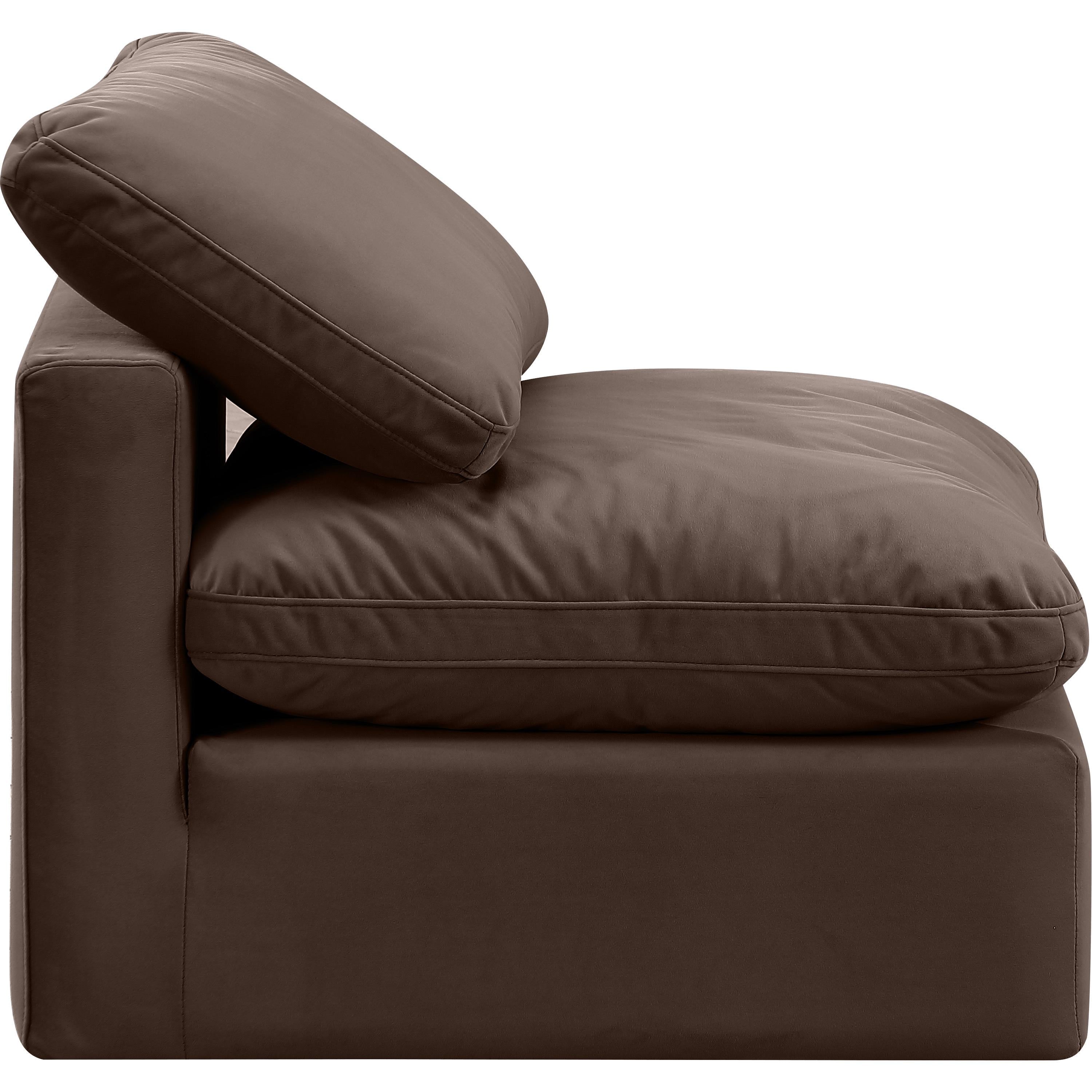 Meridian Indulge Brown Velvet Armless Chair