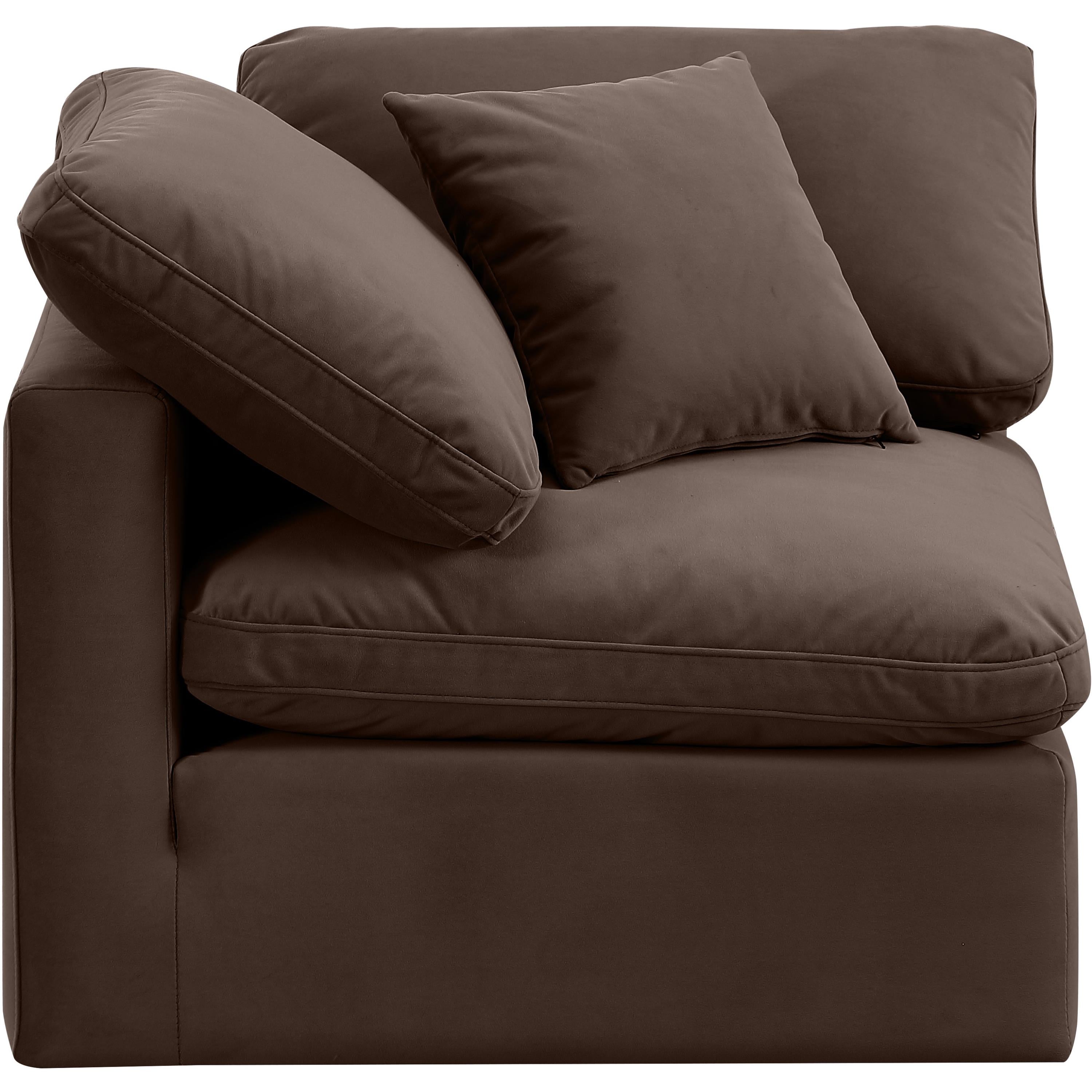 Meridian Indulge Brown Velvet Corner Chair