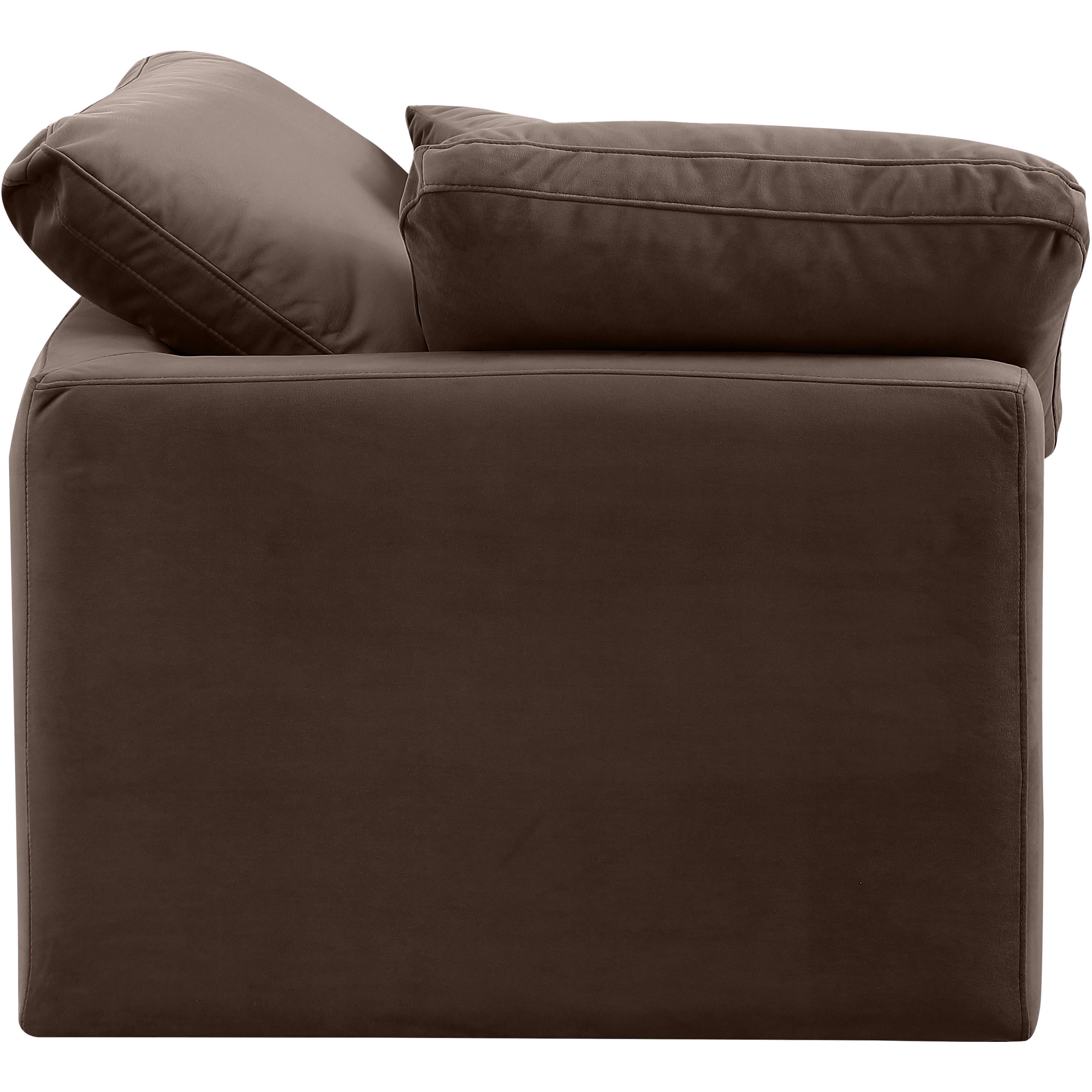Meridian Indulge Brown Velvet Corner Chair