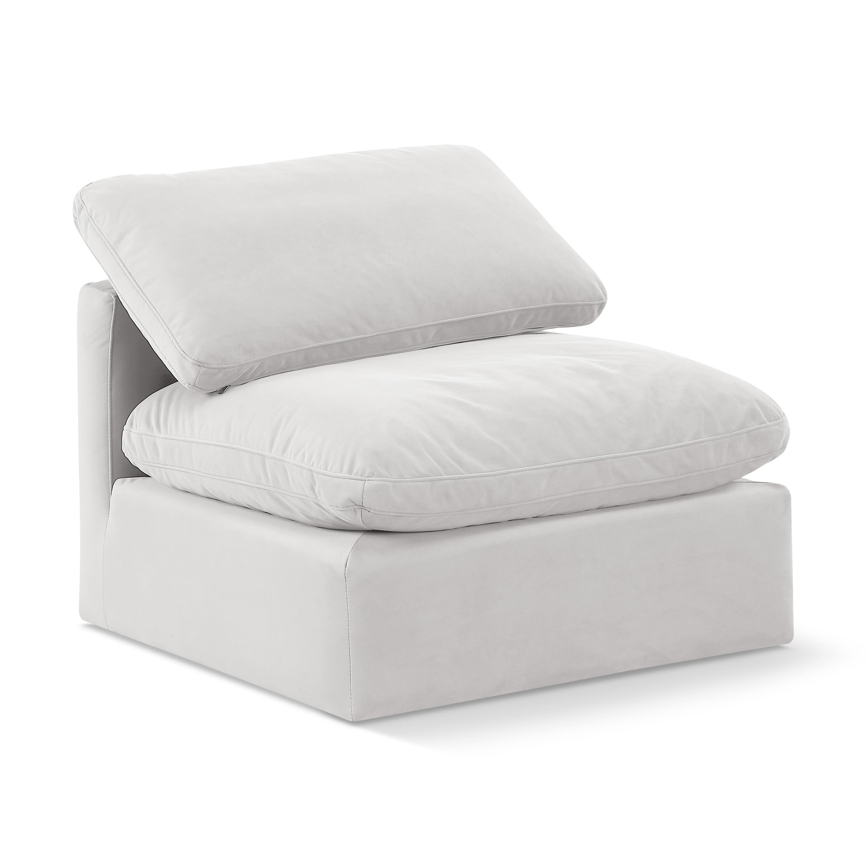 Meridian Indulge Cream Velvet Armless Chair