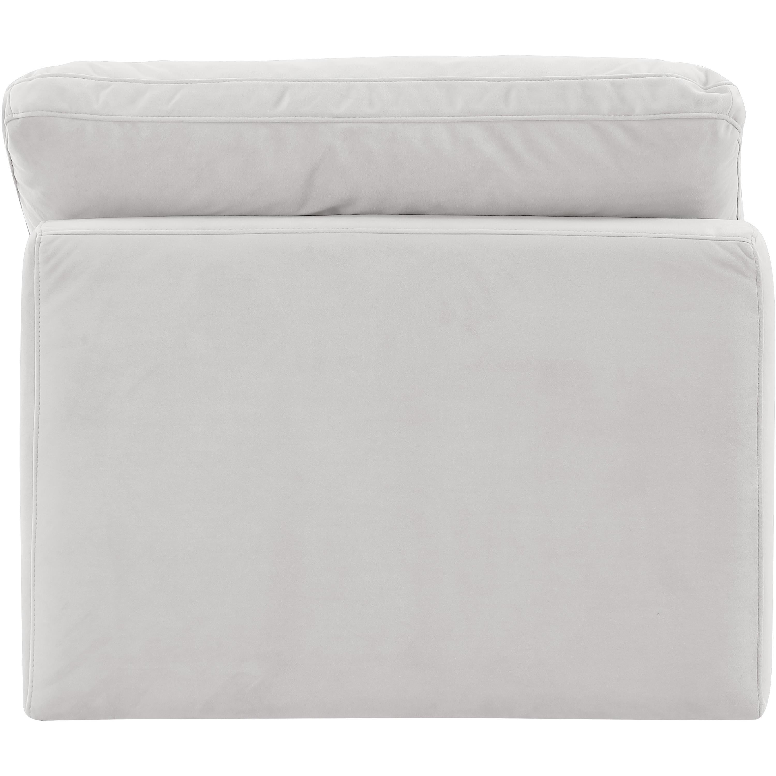 Meridian Indulge Cream Velvet Armless Chair