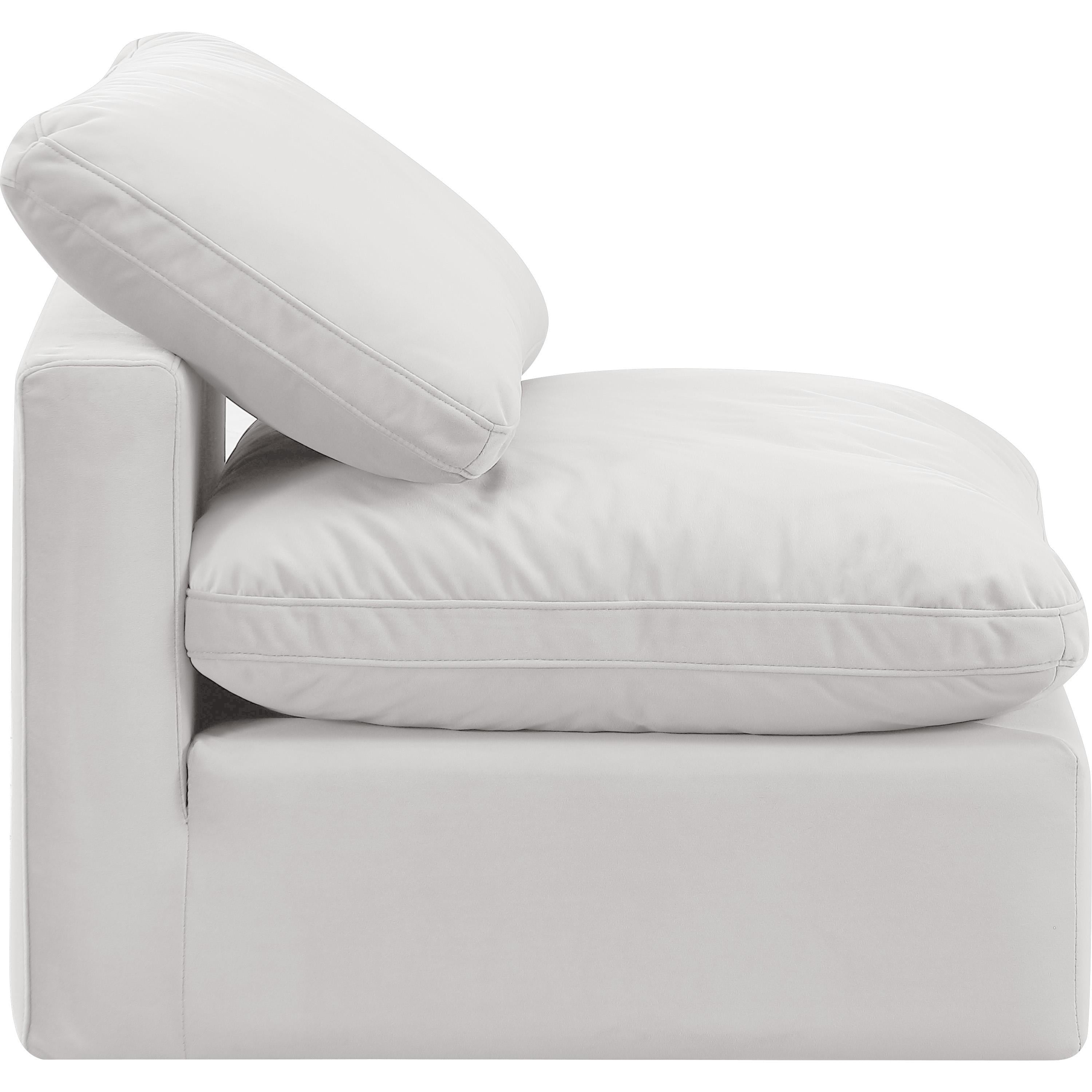 Meridian Indulge Cream Velvet Armless Chair