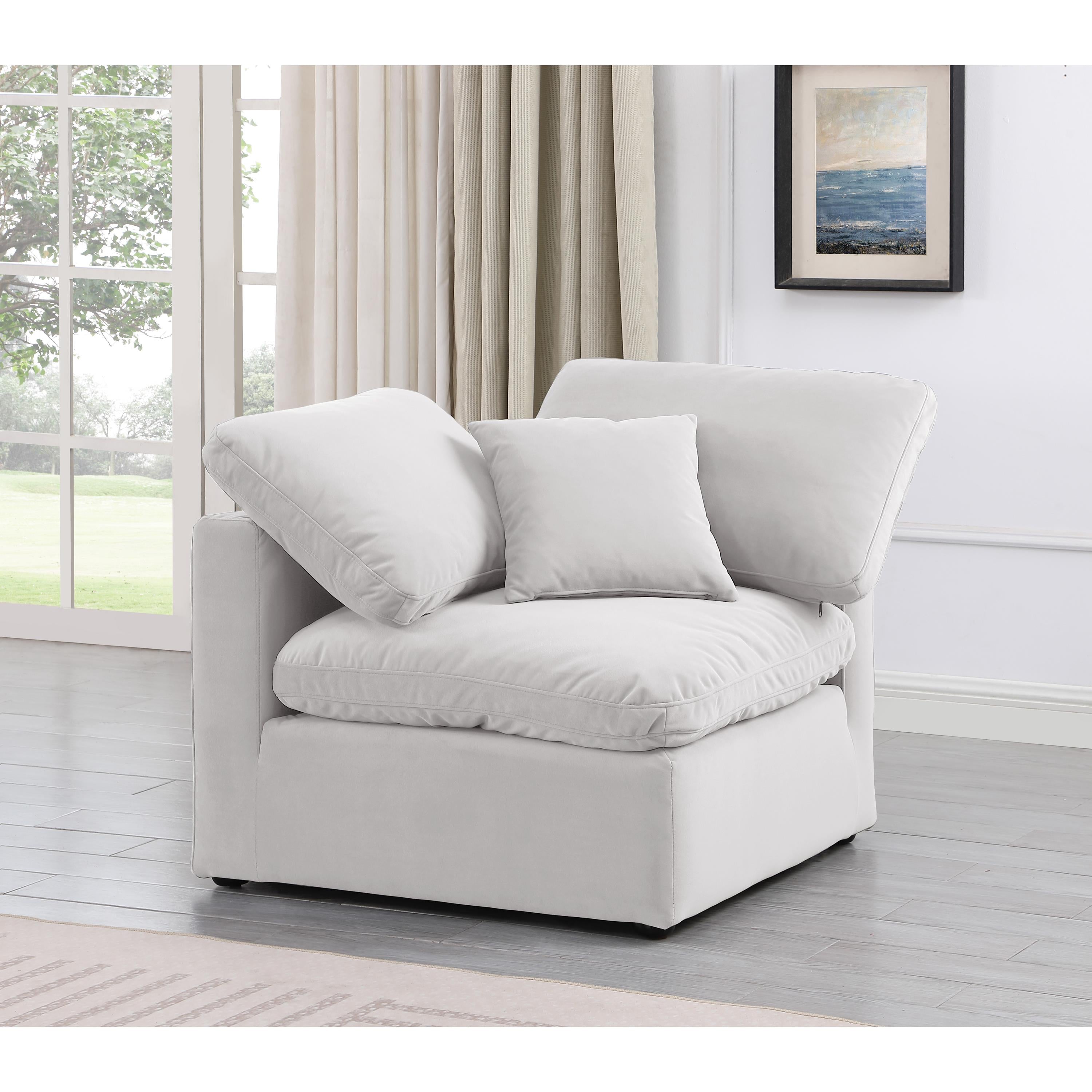 Meridian Indulge Cream Velvet Corner Chair