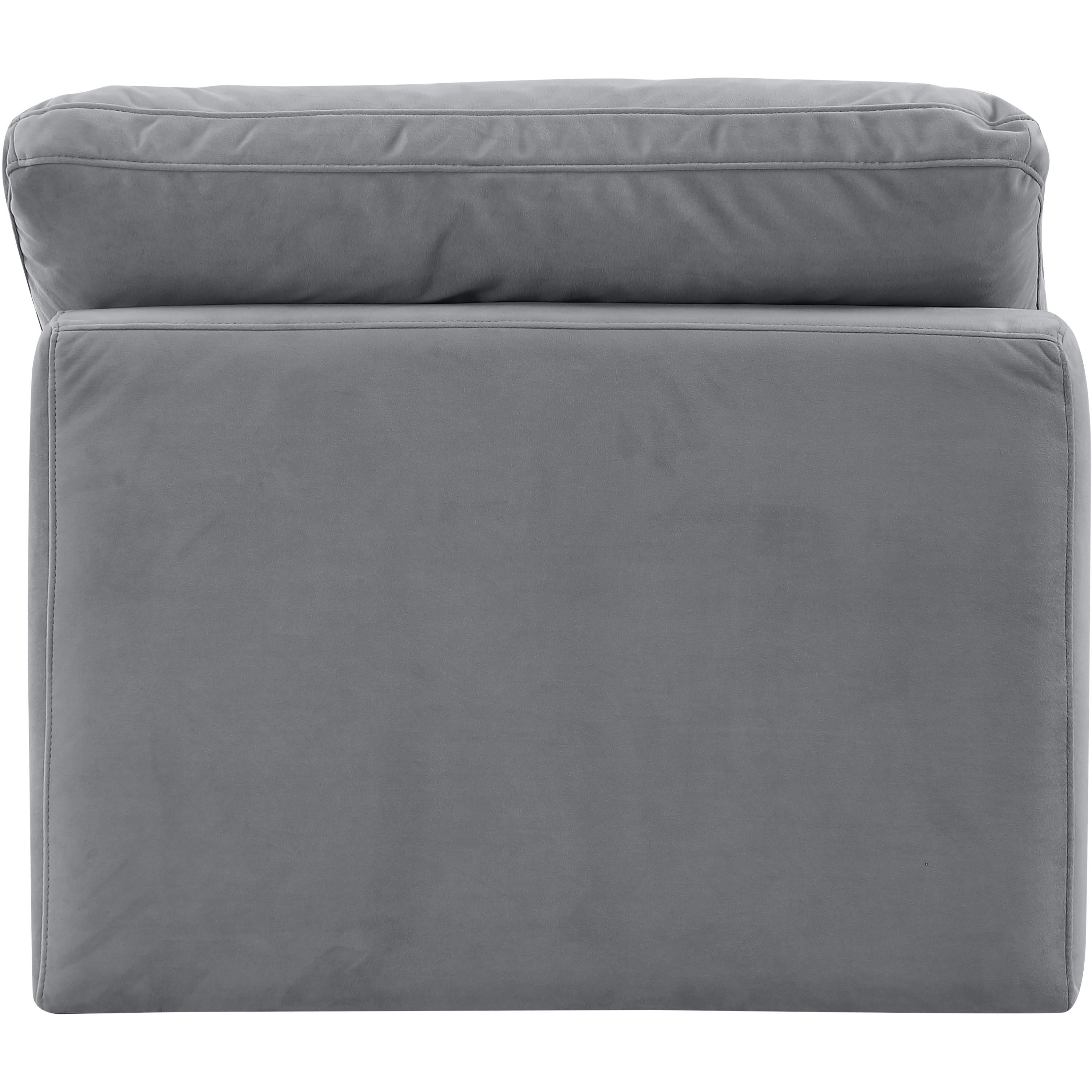 Meridian Indulge Grey Velvet Armless Chair