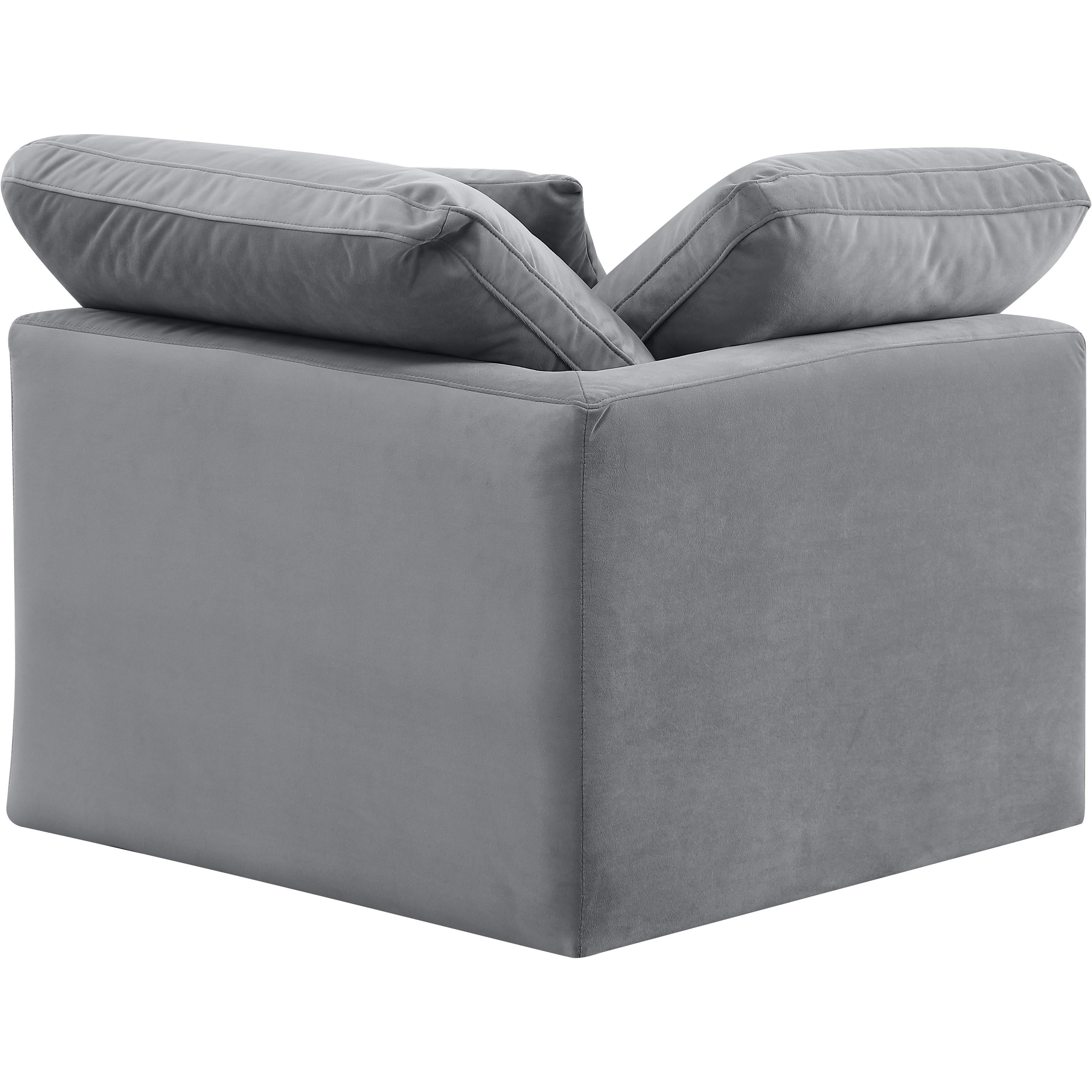 Meridian Indulge Grey Velvet Corner Chair