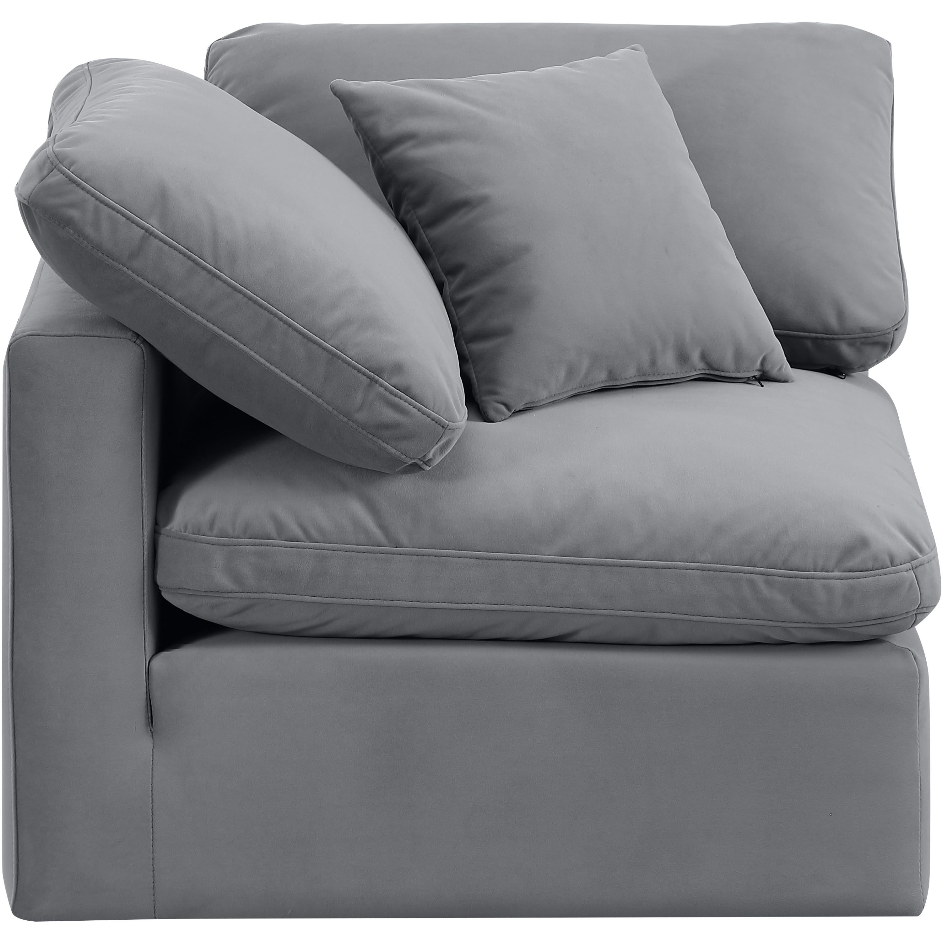 Meridian Indulge Grey Velvet Corner Chair