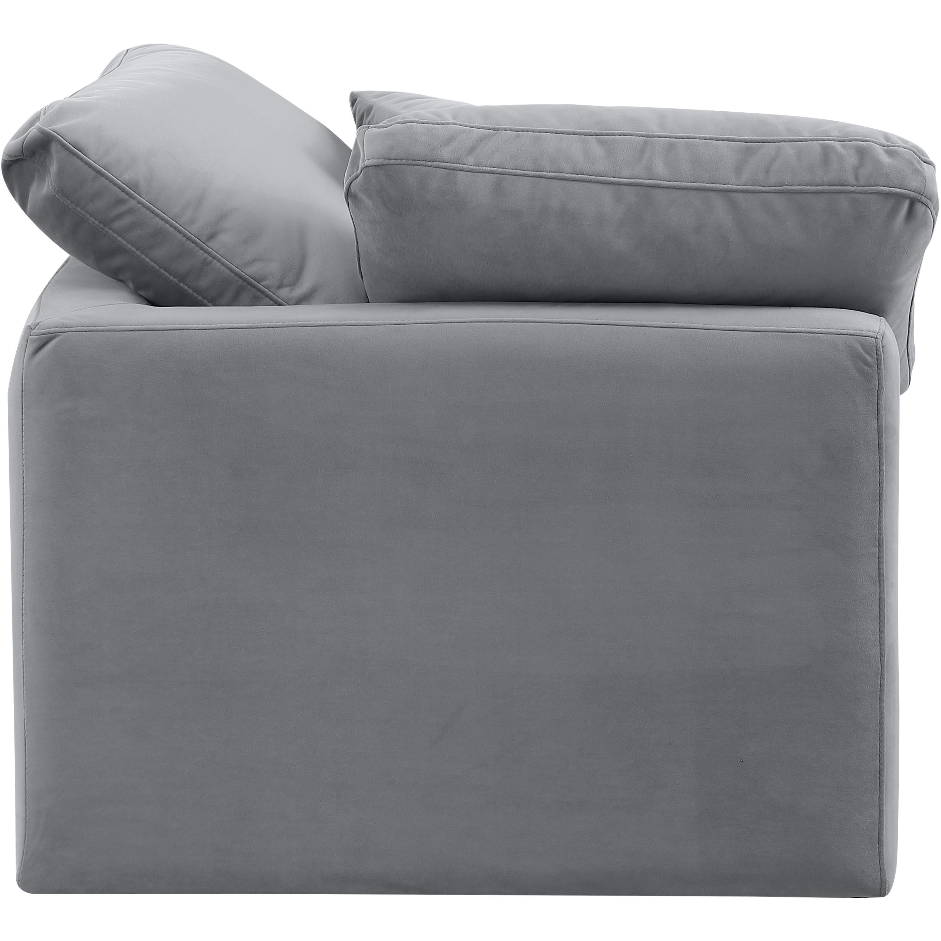 Meridian Indulge Grey Velvet Corner Chair