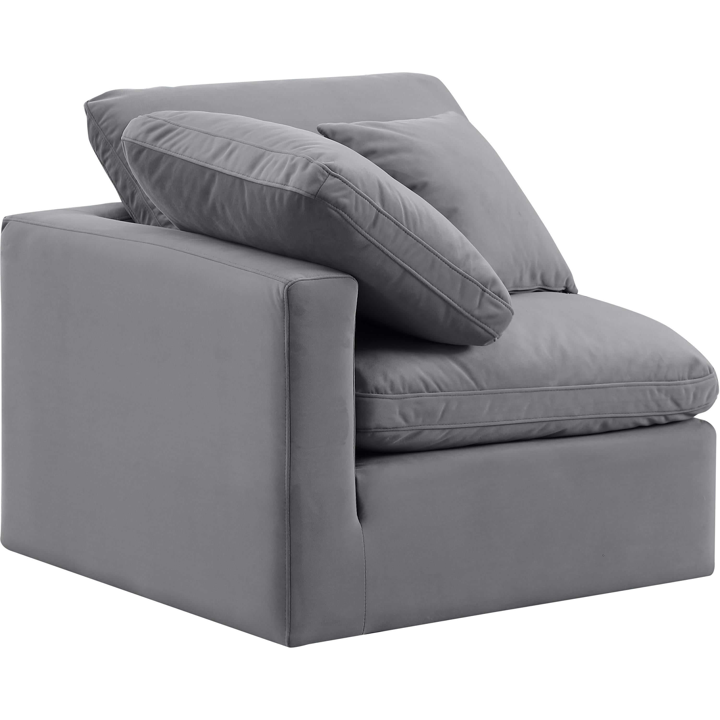 Meridian Indulge Grey Velvet Corner Chair