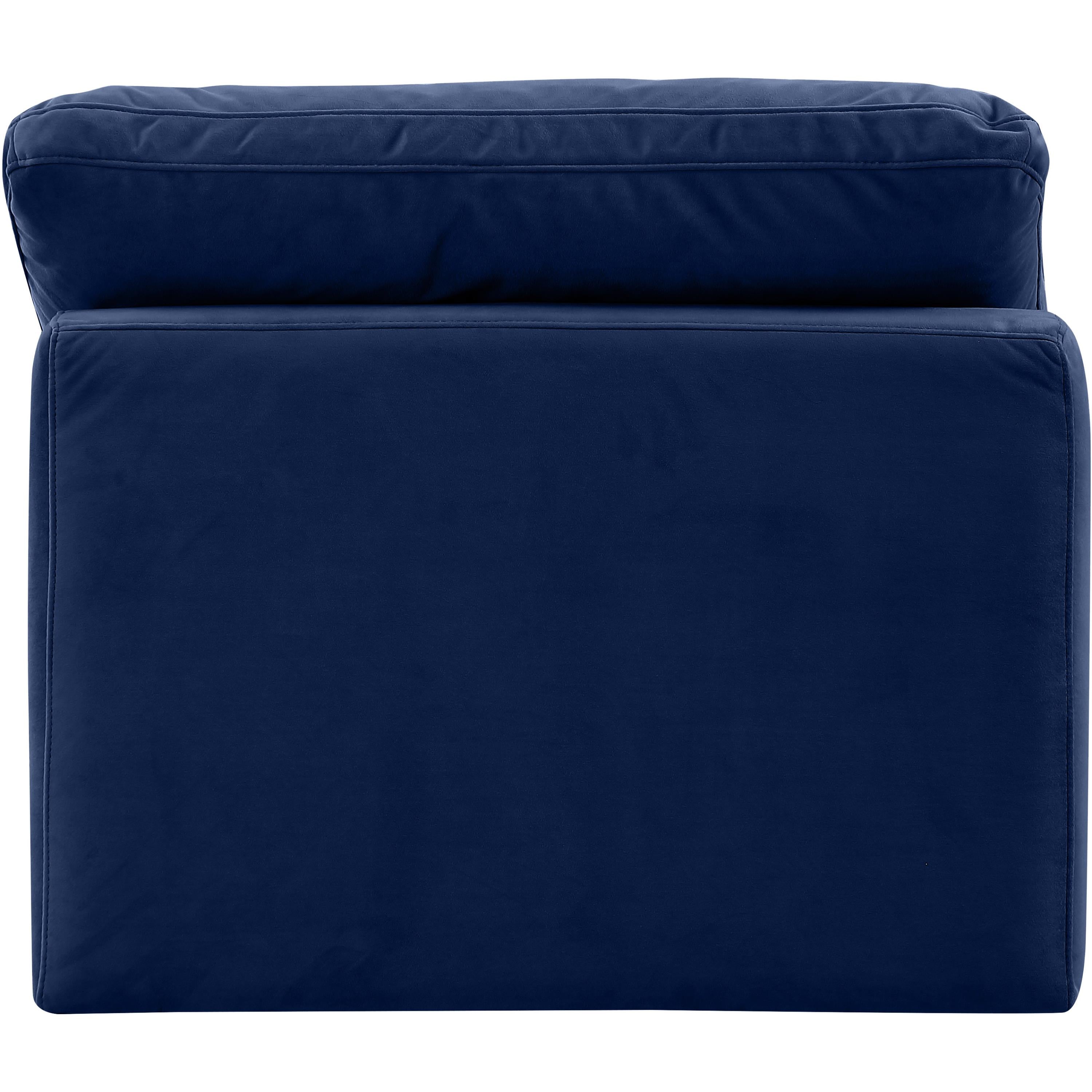 Meridian Indulge Navy Velvet Armless Chair