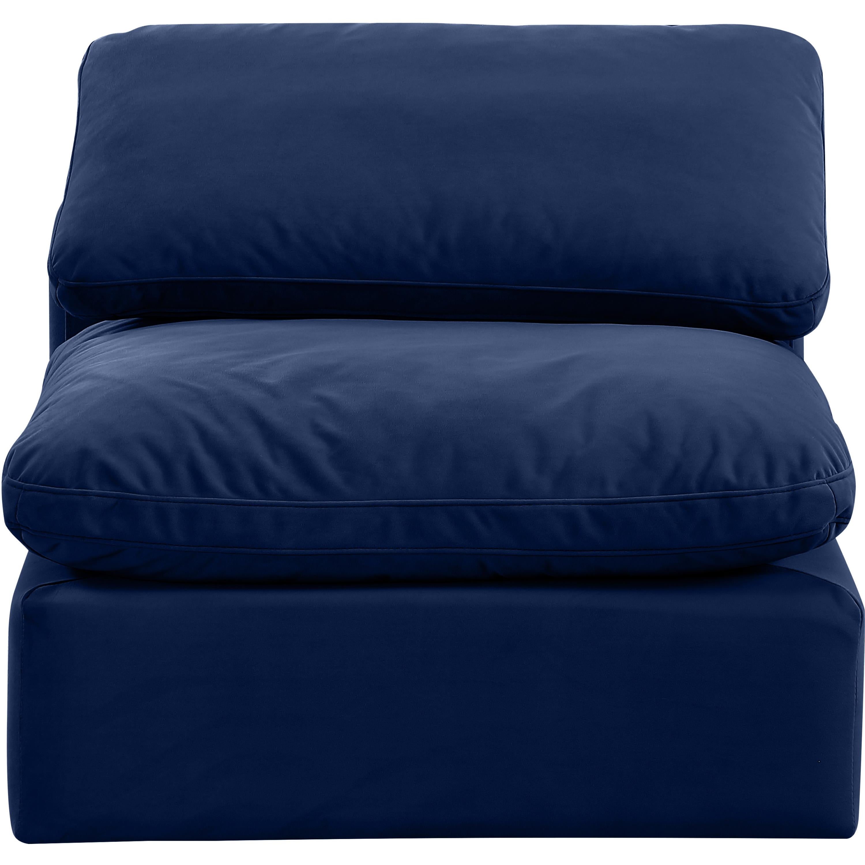 Meridian Indulge Navy Velvet Armless Chair