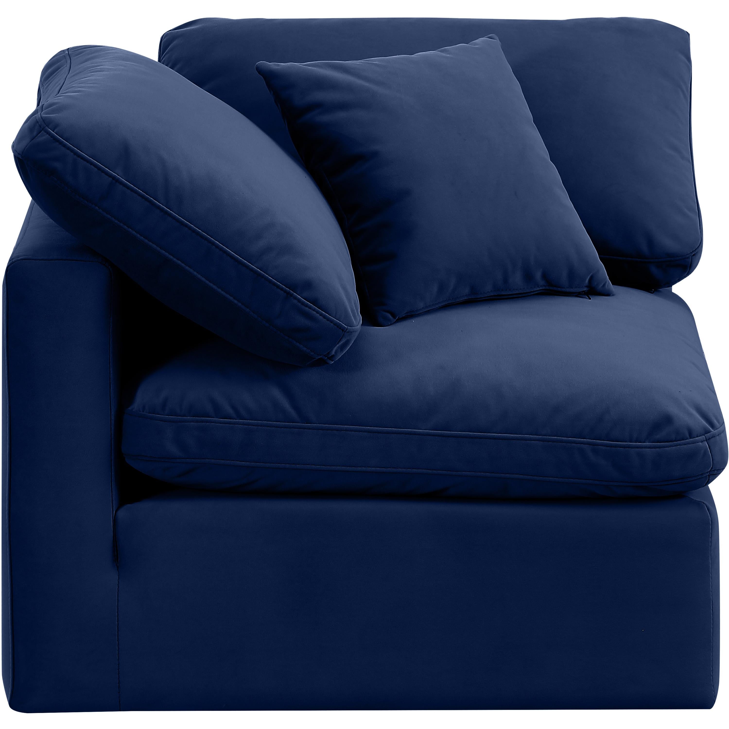 Meridian Indulge Navy Velvet Corner Chair