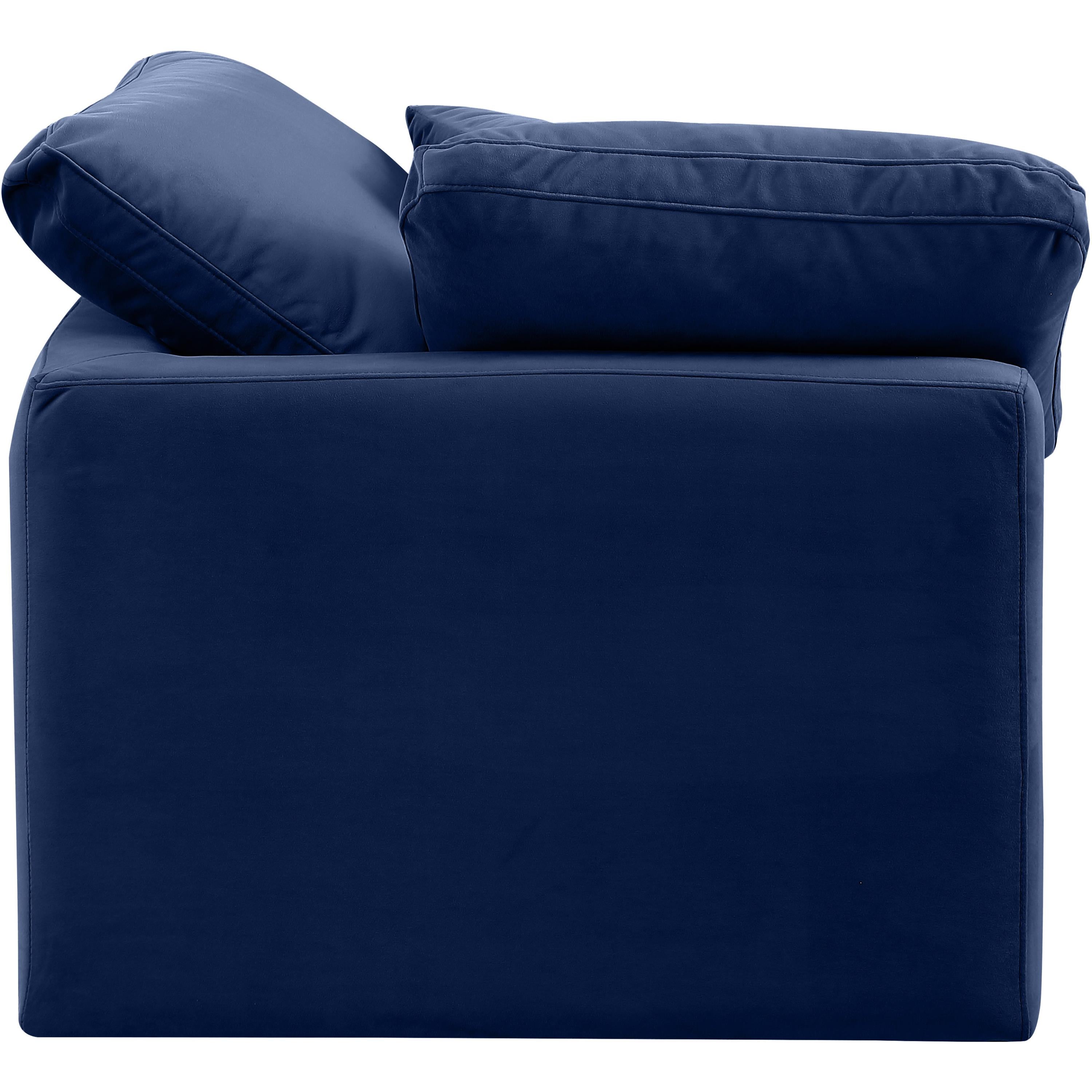 Meridian Indulge Navy Velvet Corner Chair