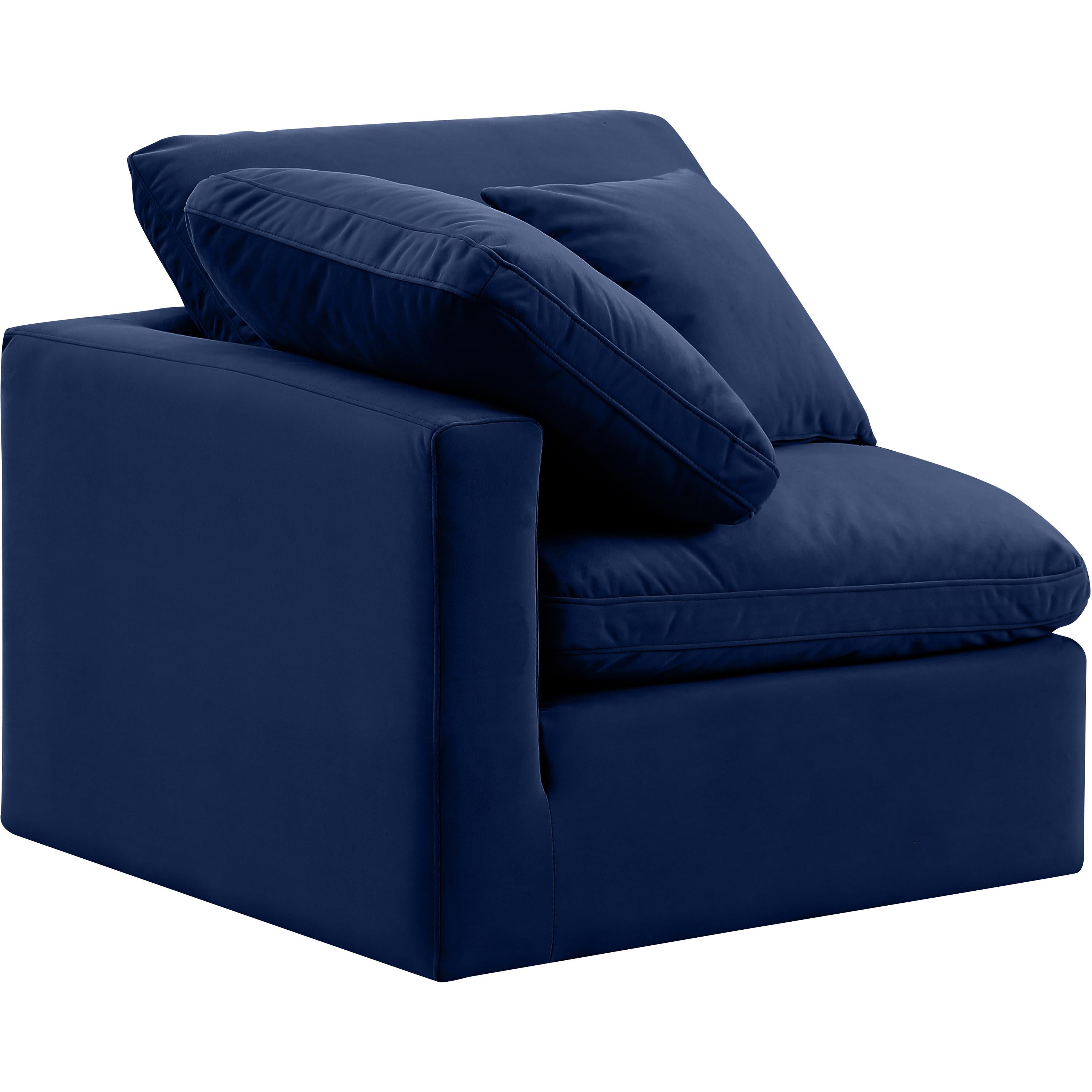 Meridian Indulge Navy Velvet Corner Chair