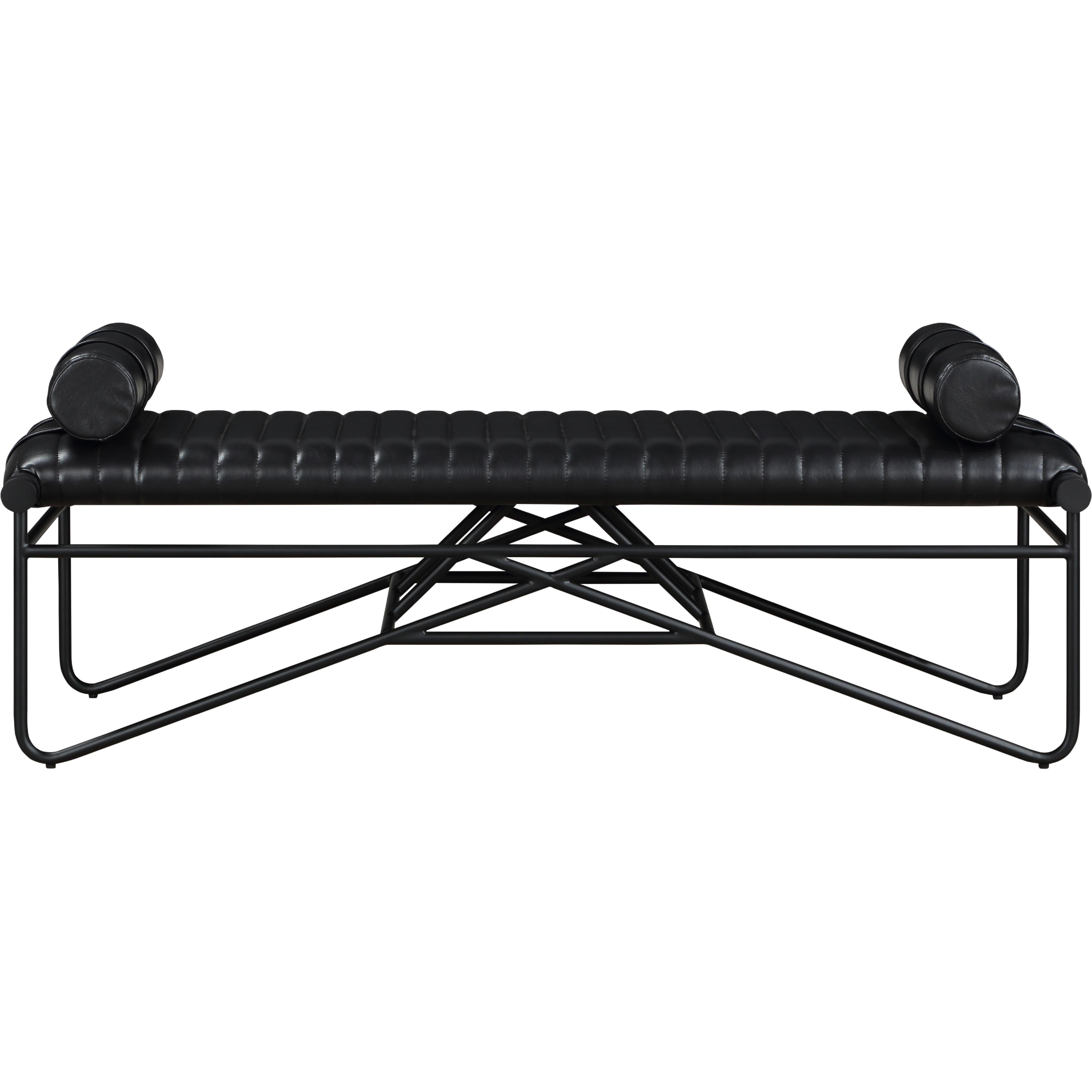 Meridian Gatsby Black Vegan Leather Bench