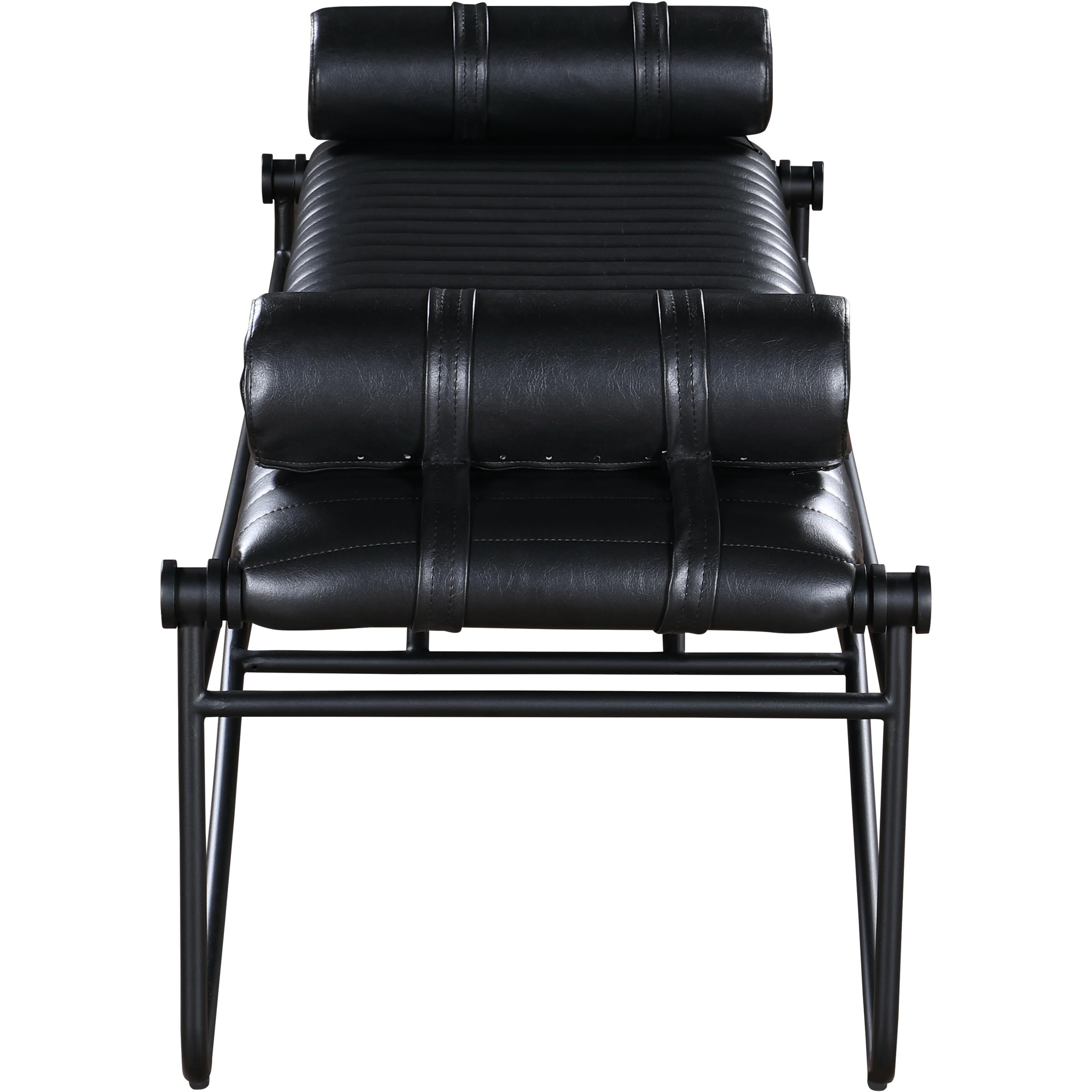 Meridian Gatsby Black Vegan Leather Bench