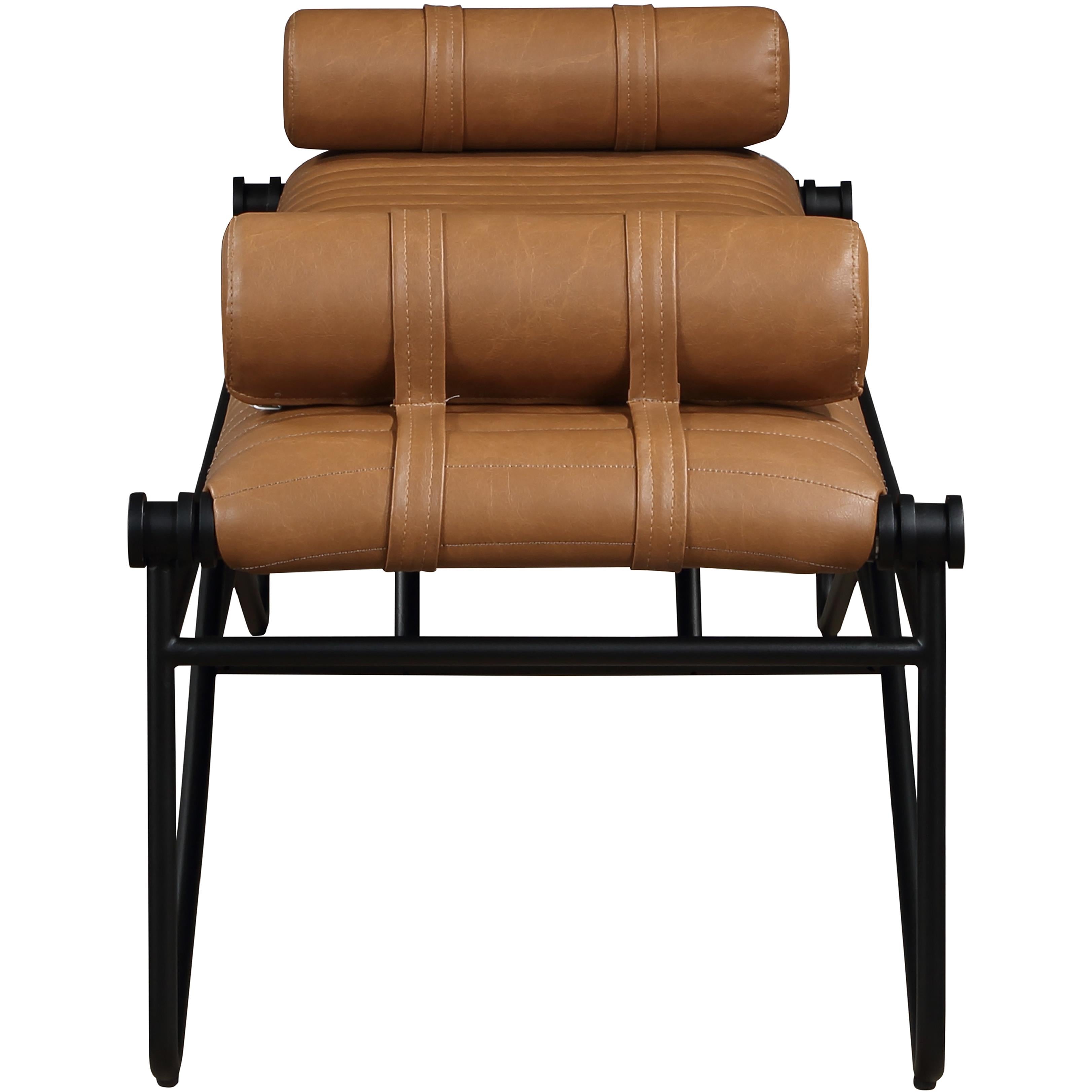 Meridian Gatsby Cognac Vegan Leather Bench