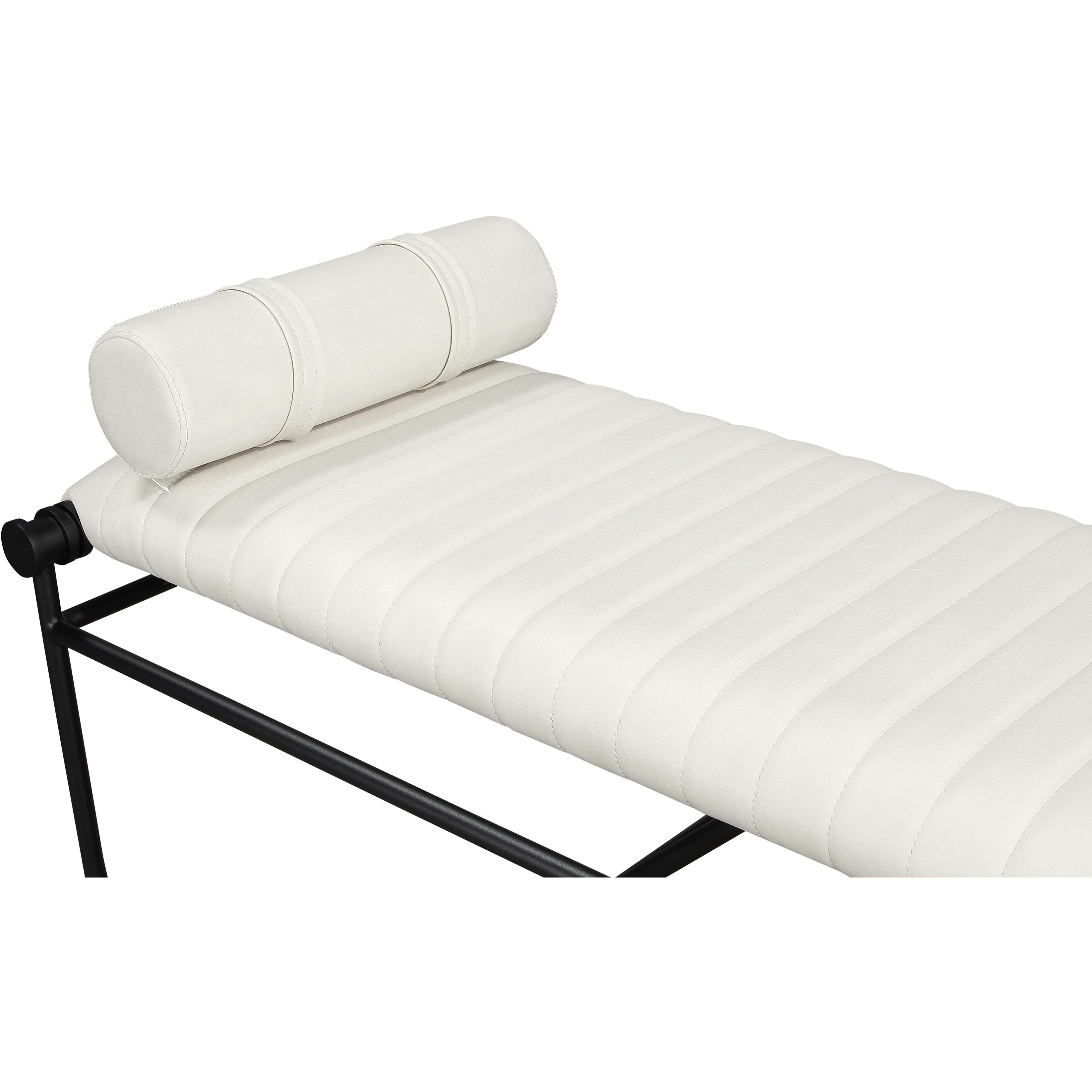 Meridian Gatsby Cream Vegan Leather Bench
