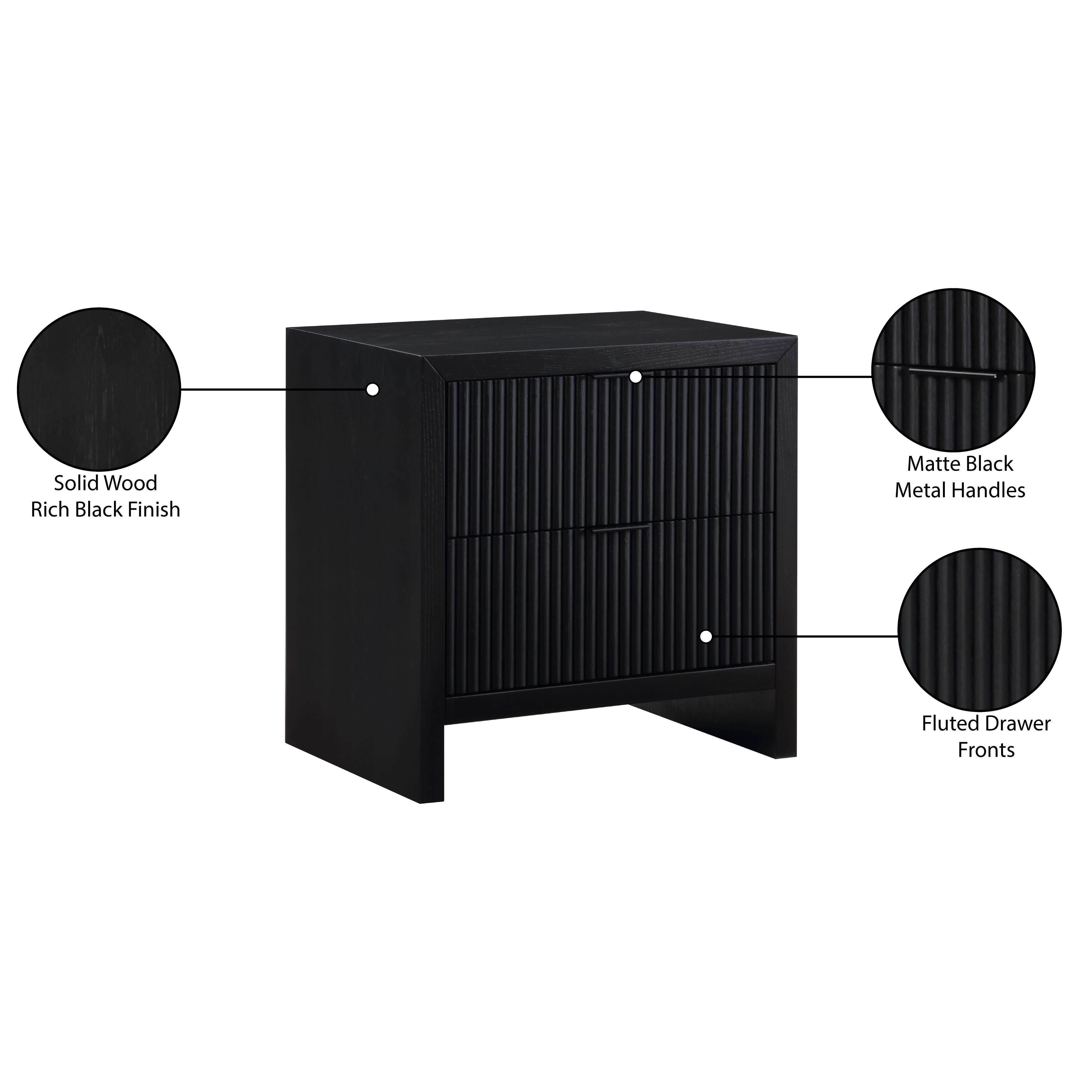 Meridian Fairfax Black Night Stand