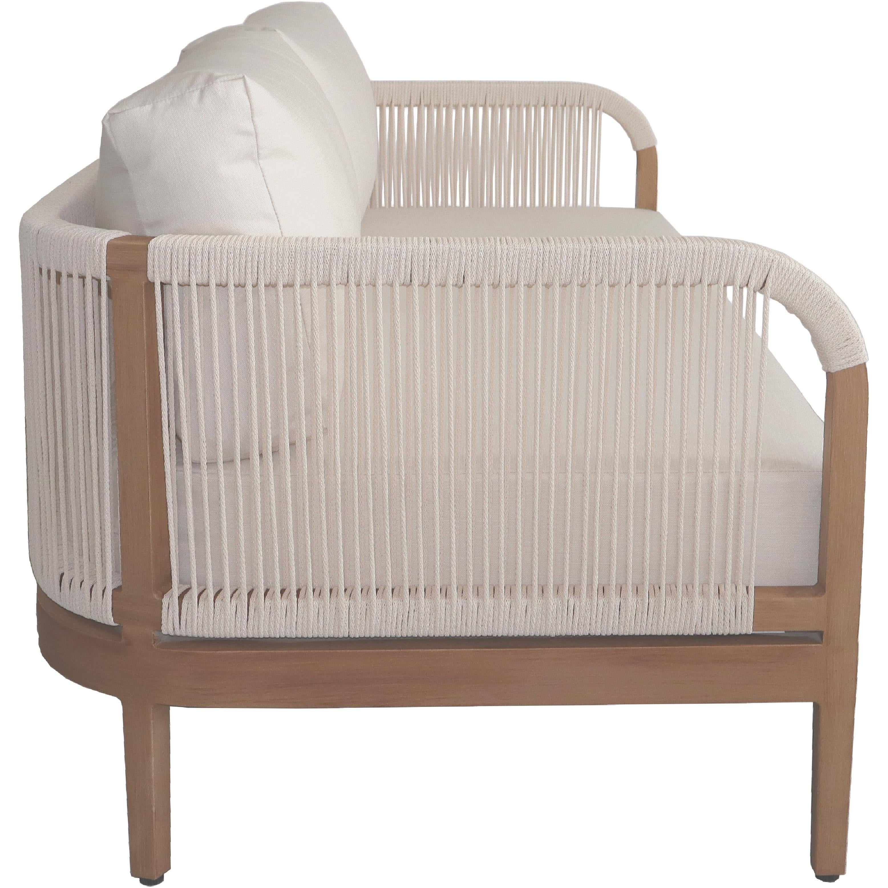 Meridian Maui Cream Water Resistant Fabric Outdoor Patio Loveseat