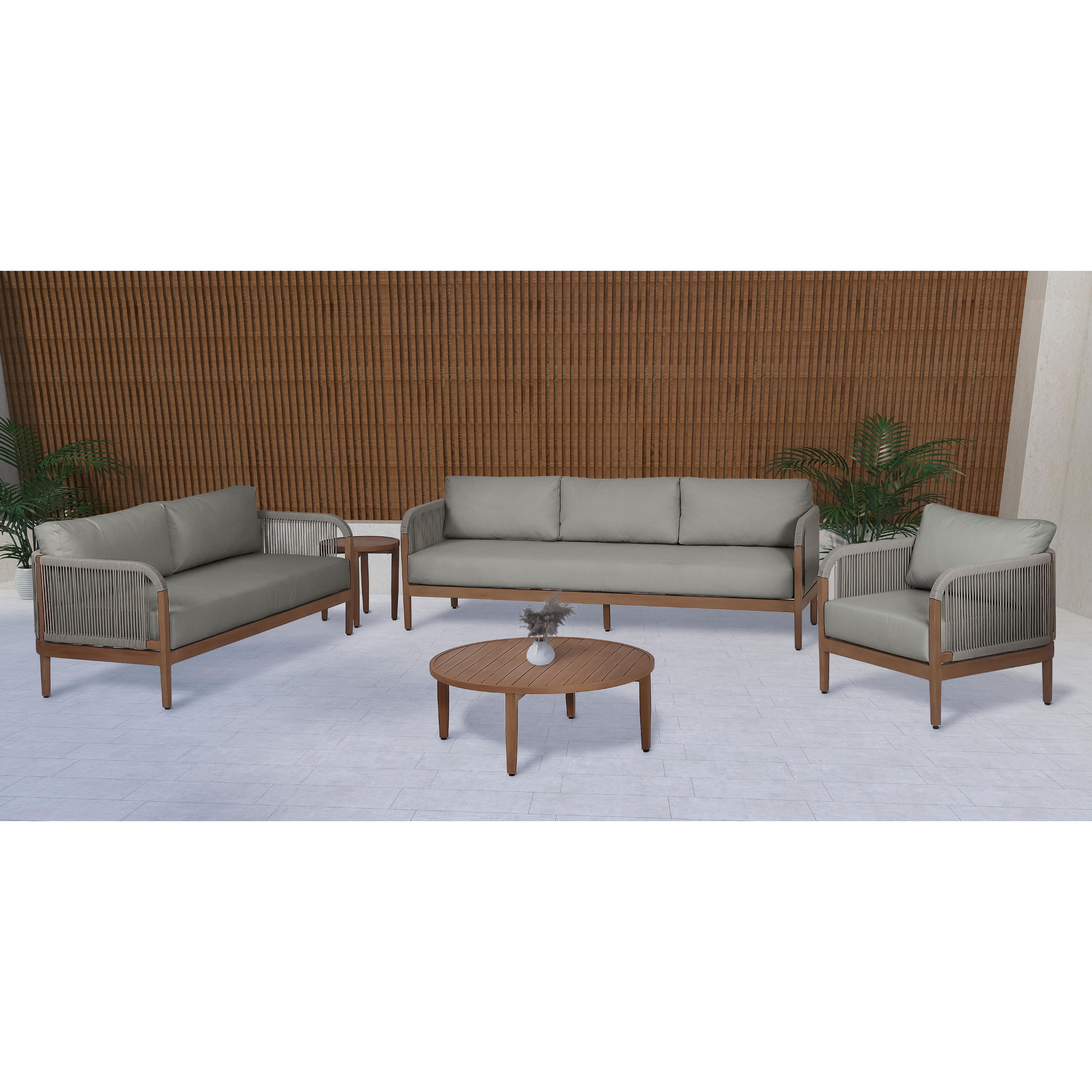 Meridian Maui Grey Water Resistant Fabric Outdoor Patio Chair