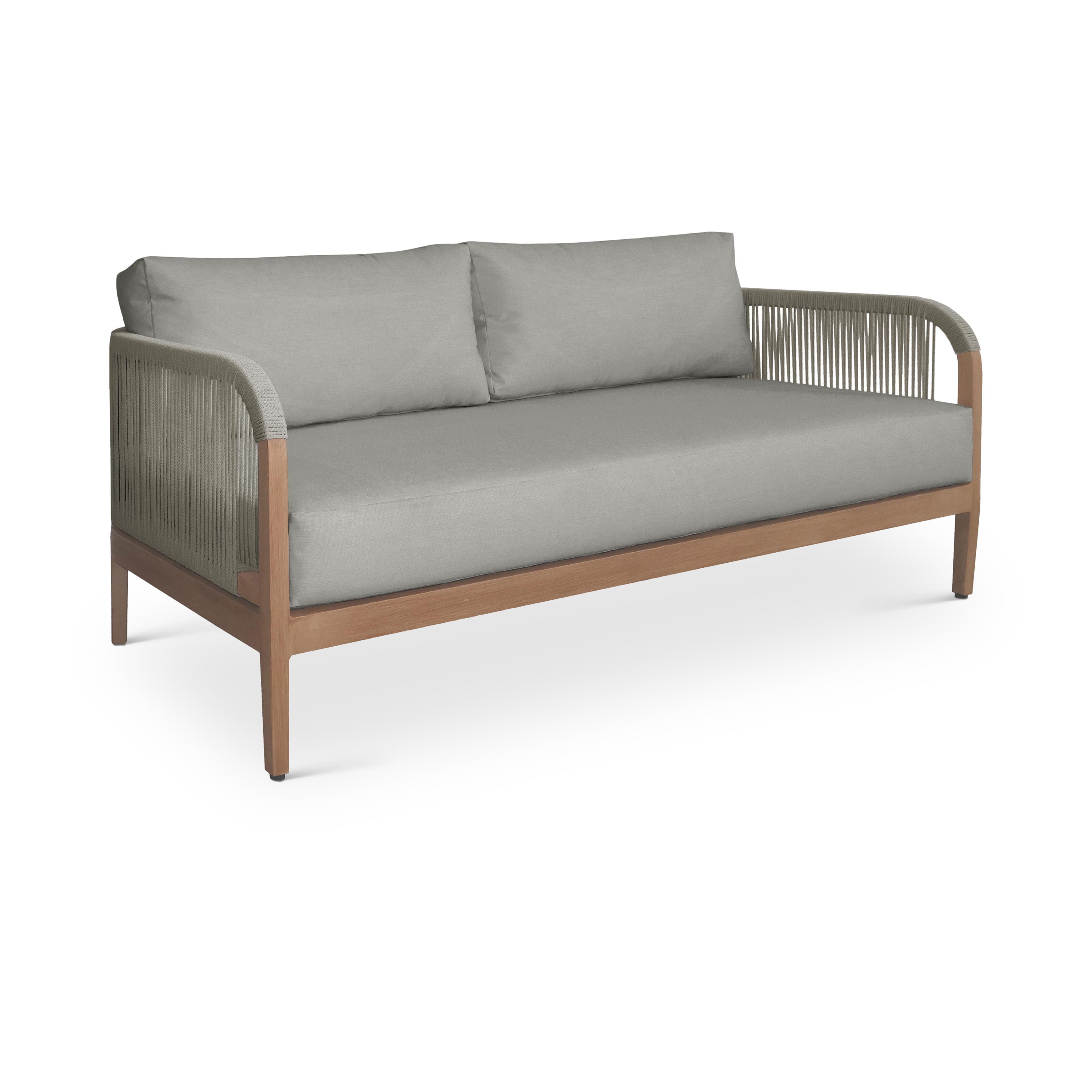 Meridian Maui Grey Water Resistant Fabric Outdoor Patio Loveseat