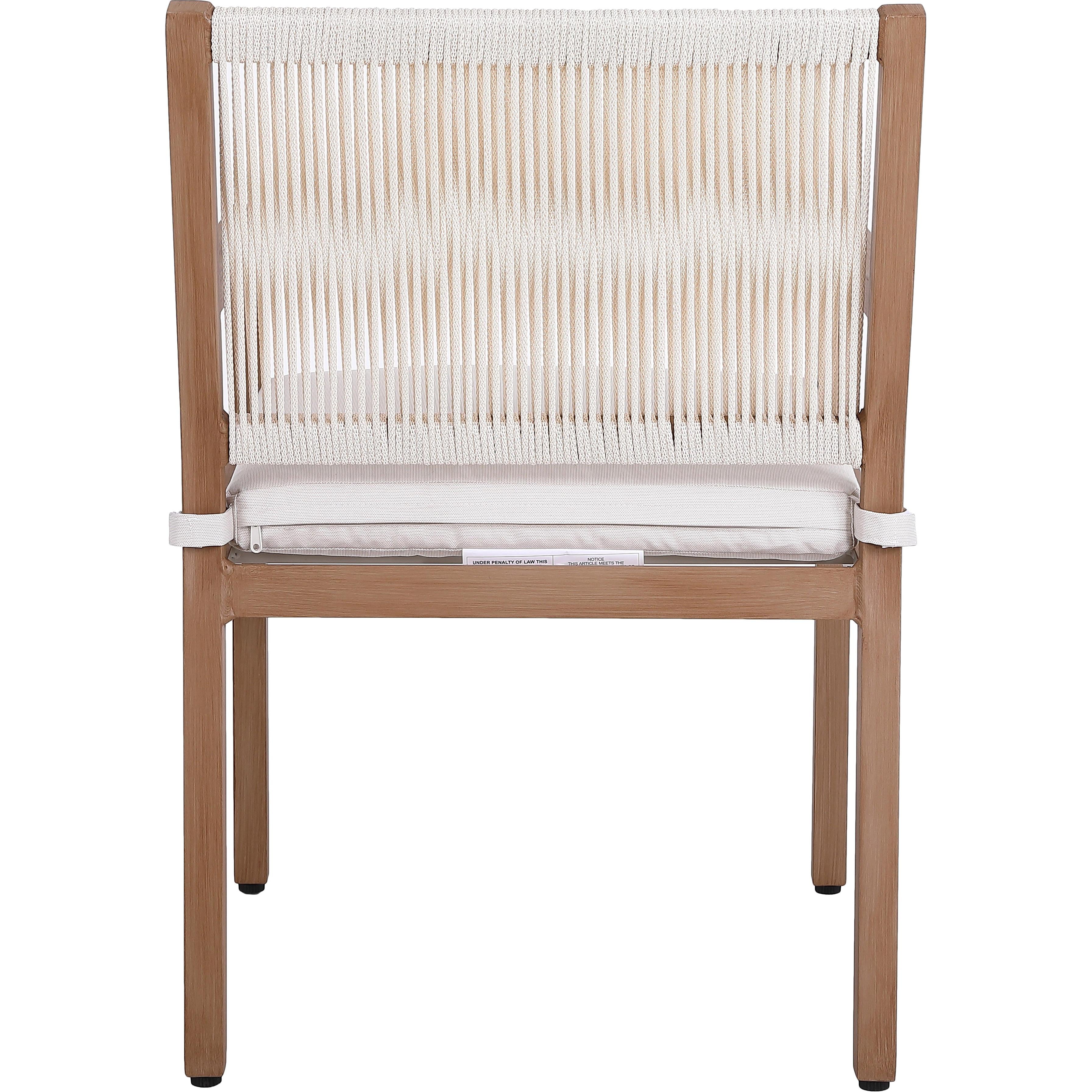 Meridian Maui Cream Water Resistant Fabric Outdoor Patio Dining Arm Chair