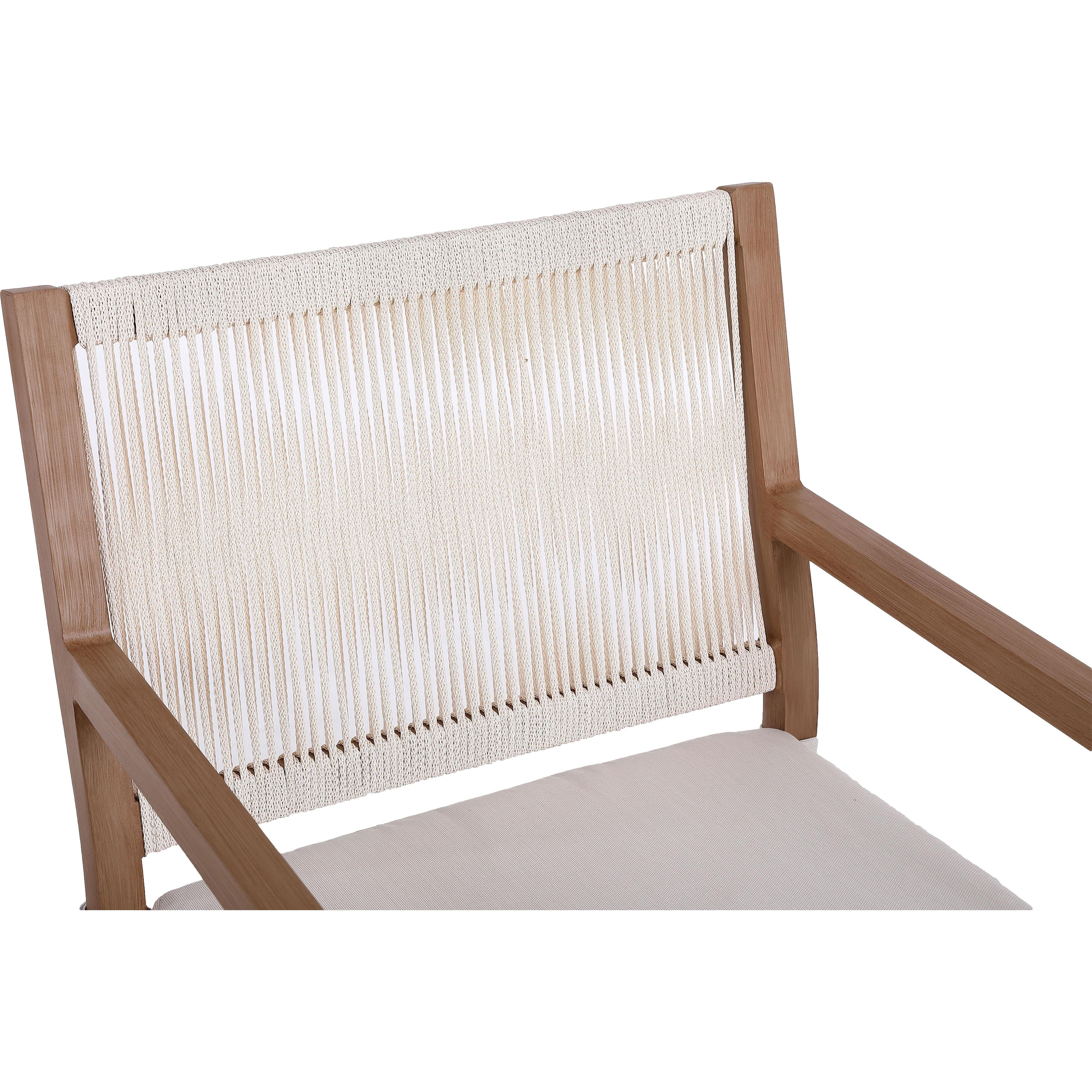 Meridian Maui Cream Water Resistant Fabric Outdoor Patio Dining Arm Chair