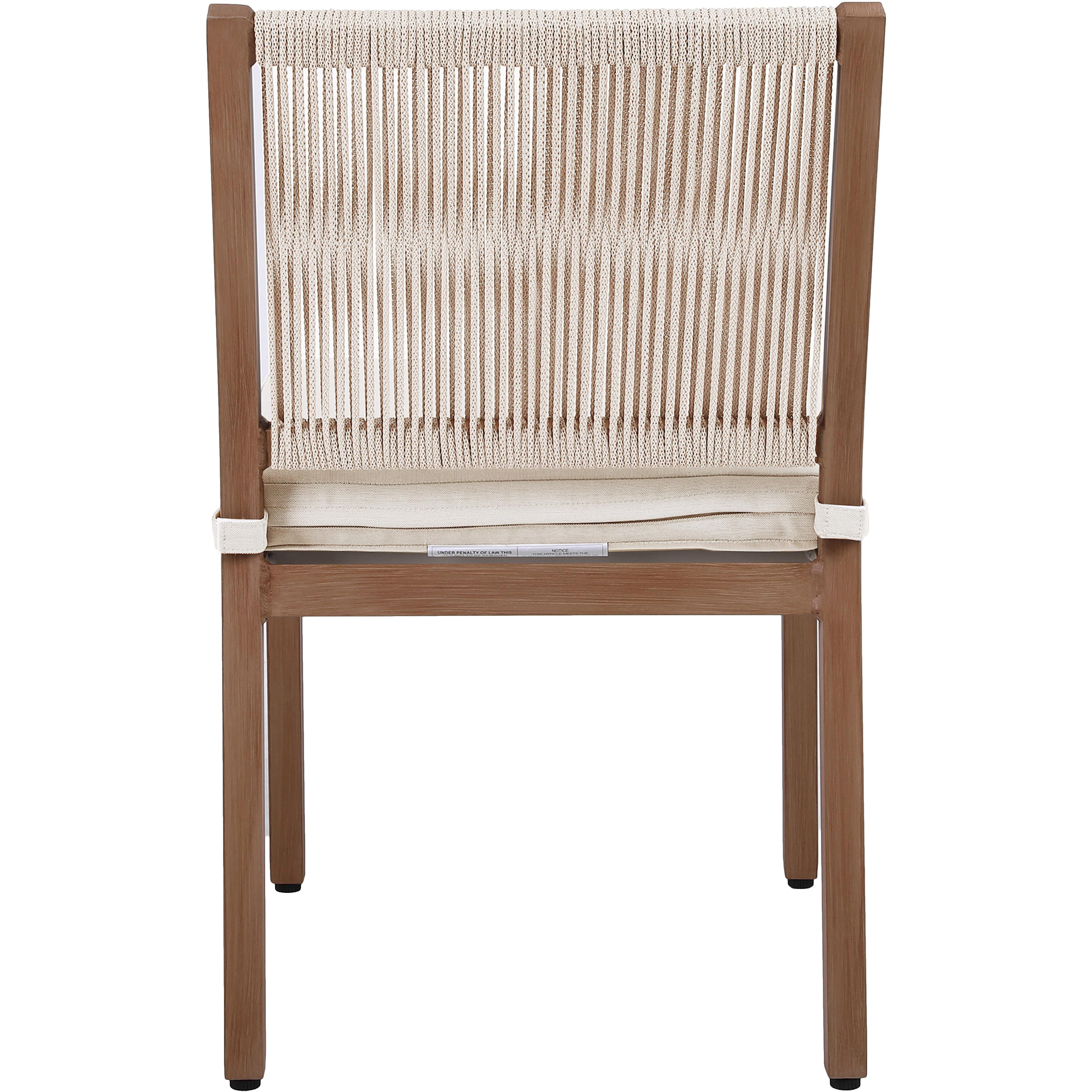 Meridian Maui Cream Water Resistant Fabric Outdoor Patio Dining Side Chair
