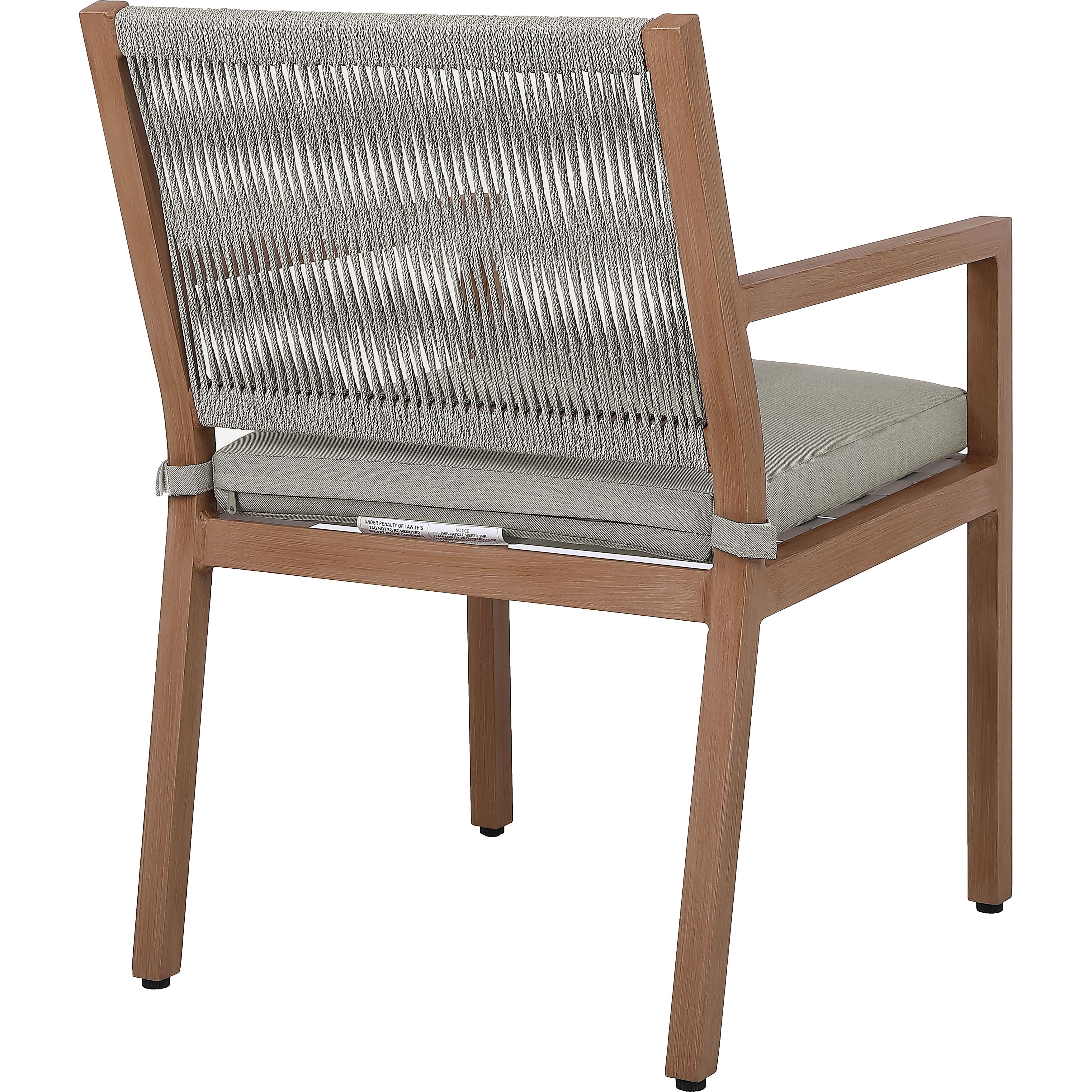 Meridian Maui Grey Water Resistant Fabric Outdoor Patio Dining Arm Chair