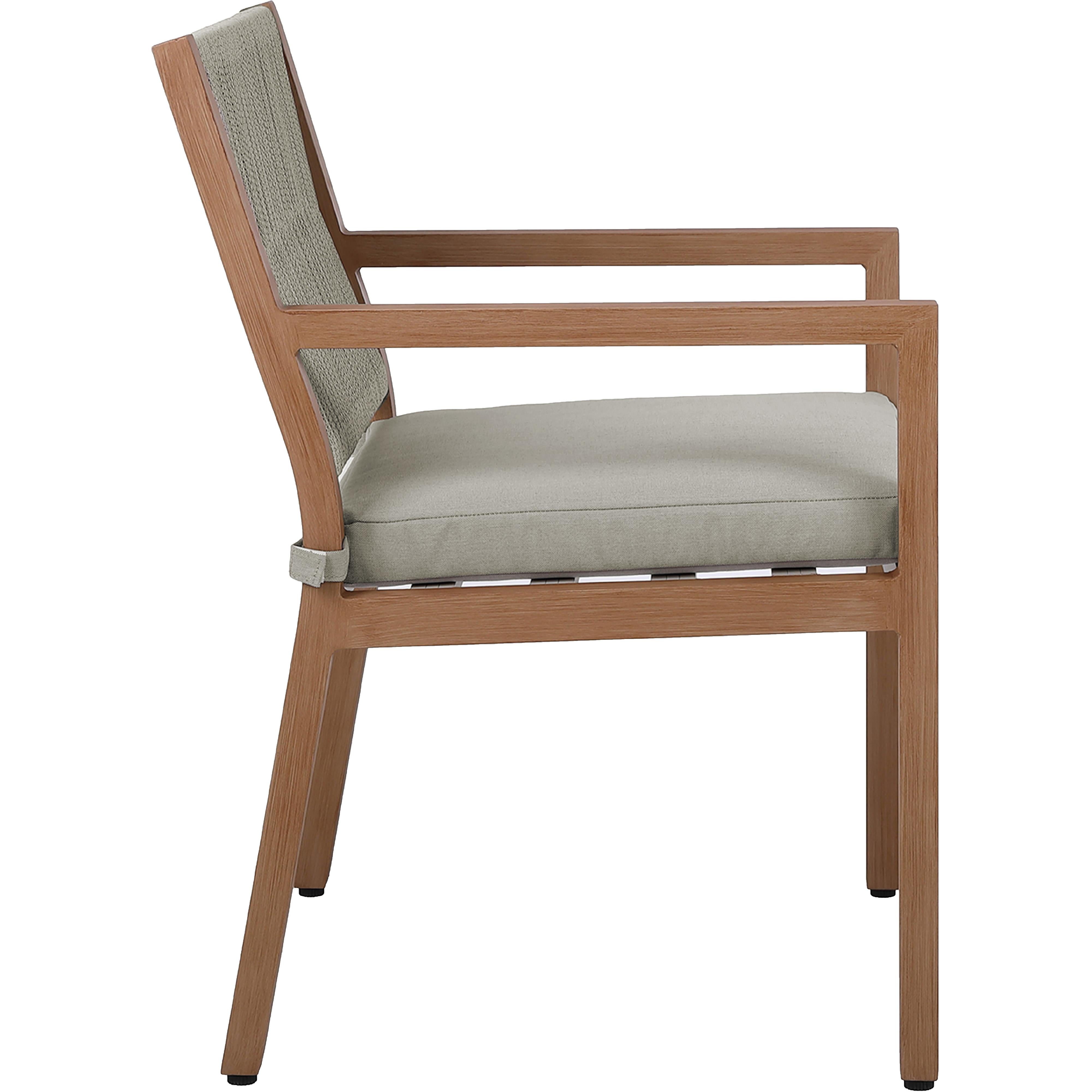 Meridian Maui Grey Water Resistant Fabric Outdoor Patio Dining Arm Chair