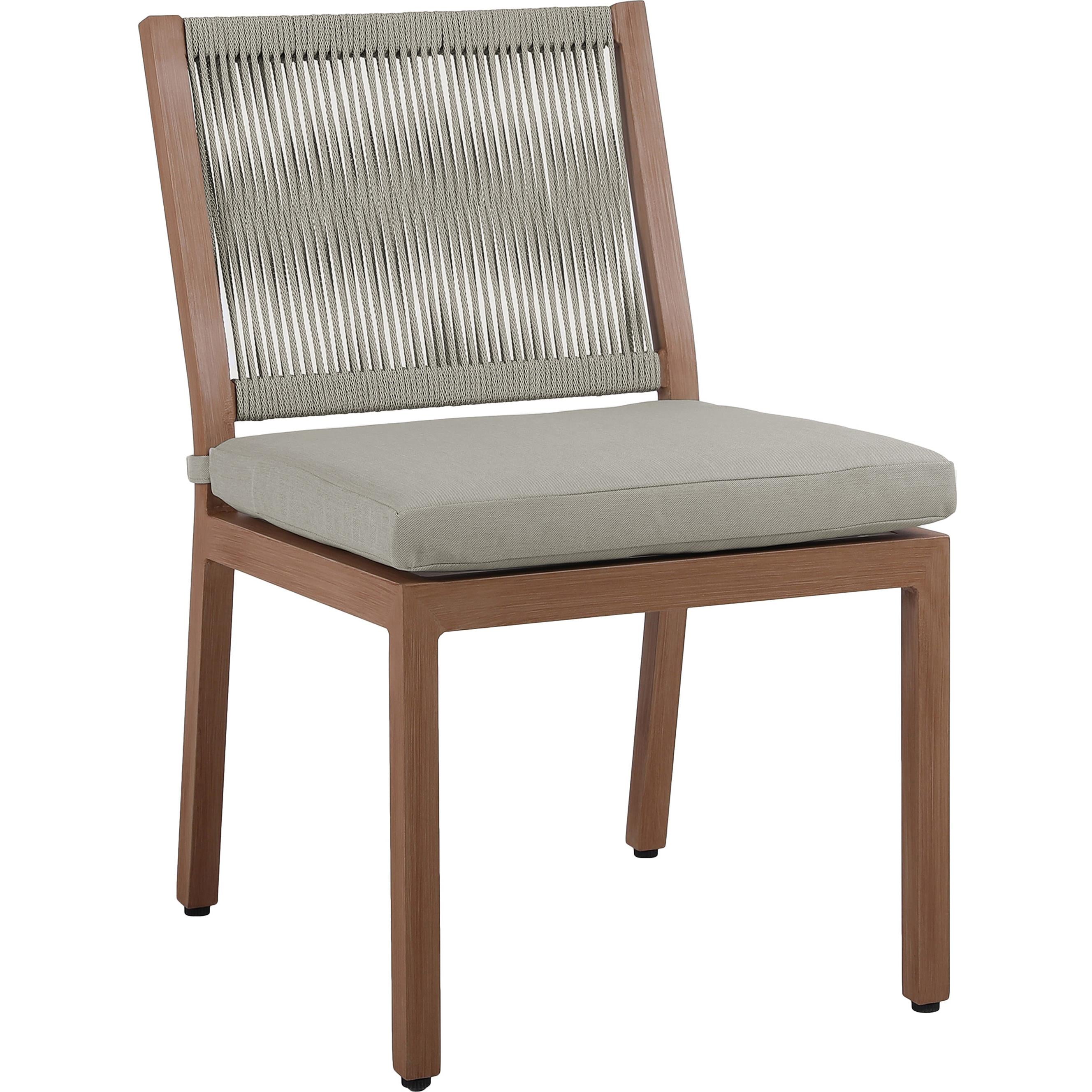 Meridian Maui Grey Water Resistant Fabric Outdoor Patio Dining Side Chair