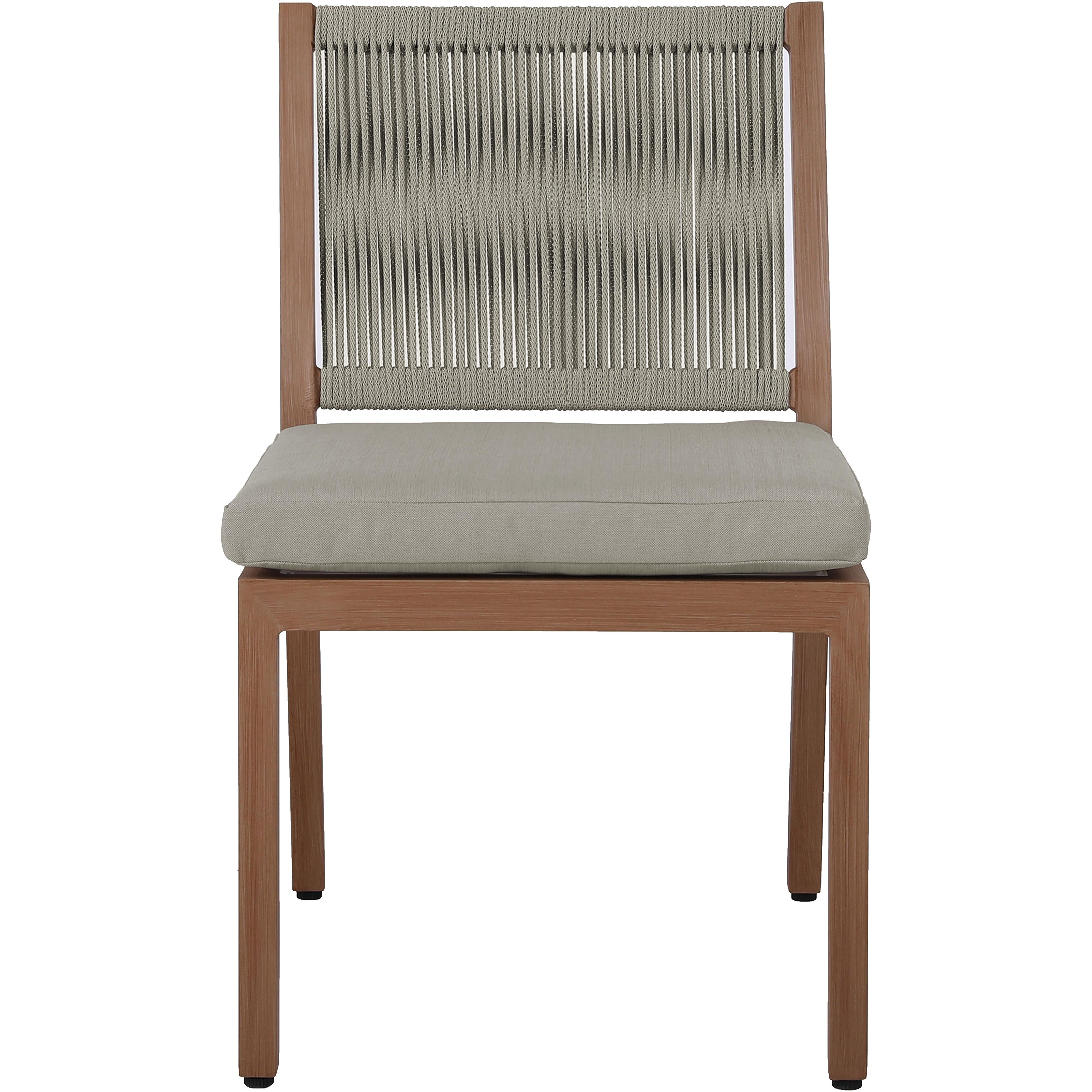 Meridian Maui Grey Water Resistant Fabric Outdoor Patio Dining Side Chair