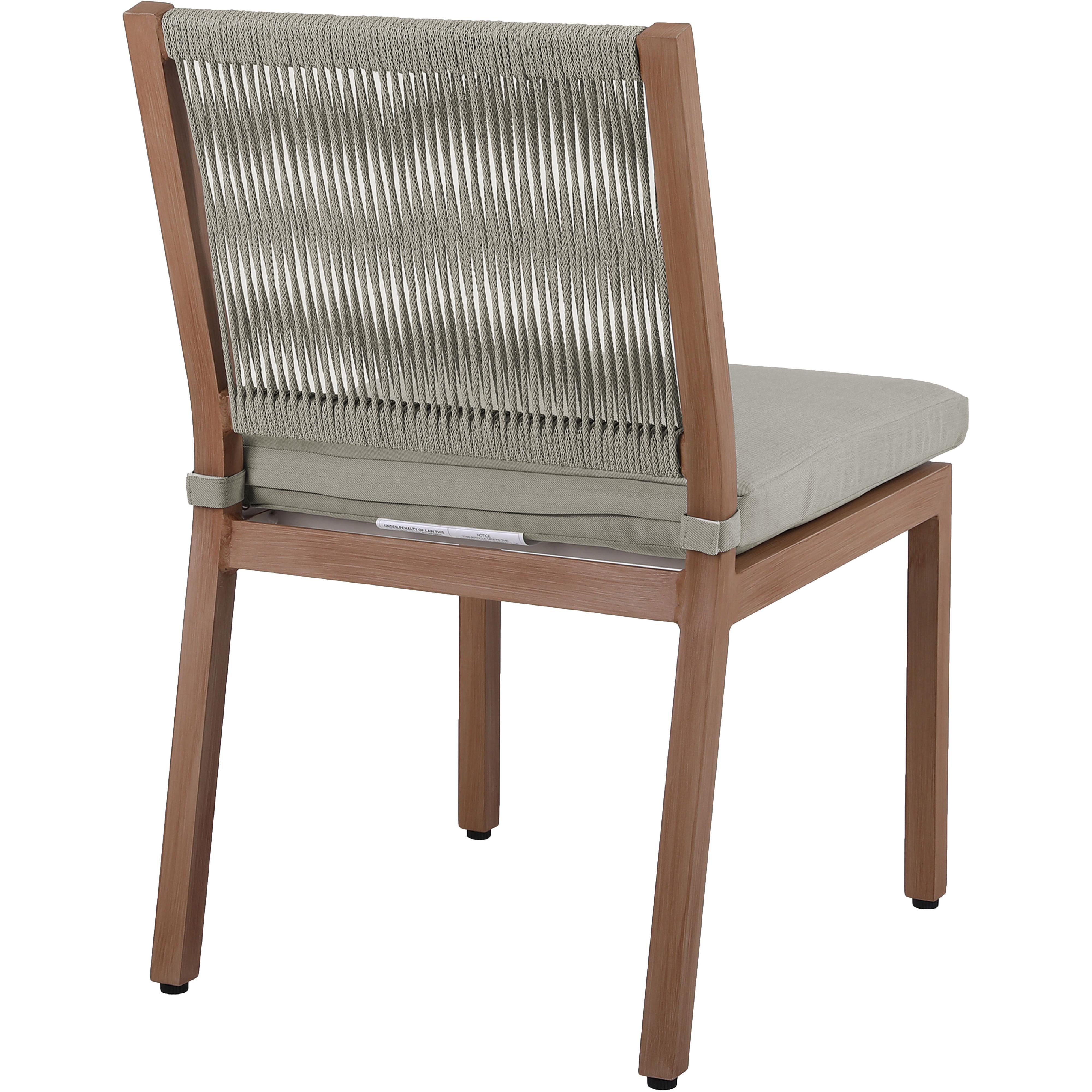 Meridian Maui Grey Water Resistant Fabric Outdoor Patio Dining Side Chair