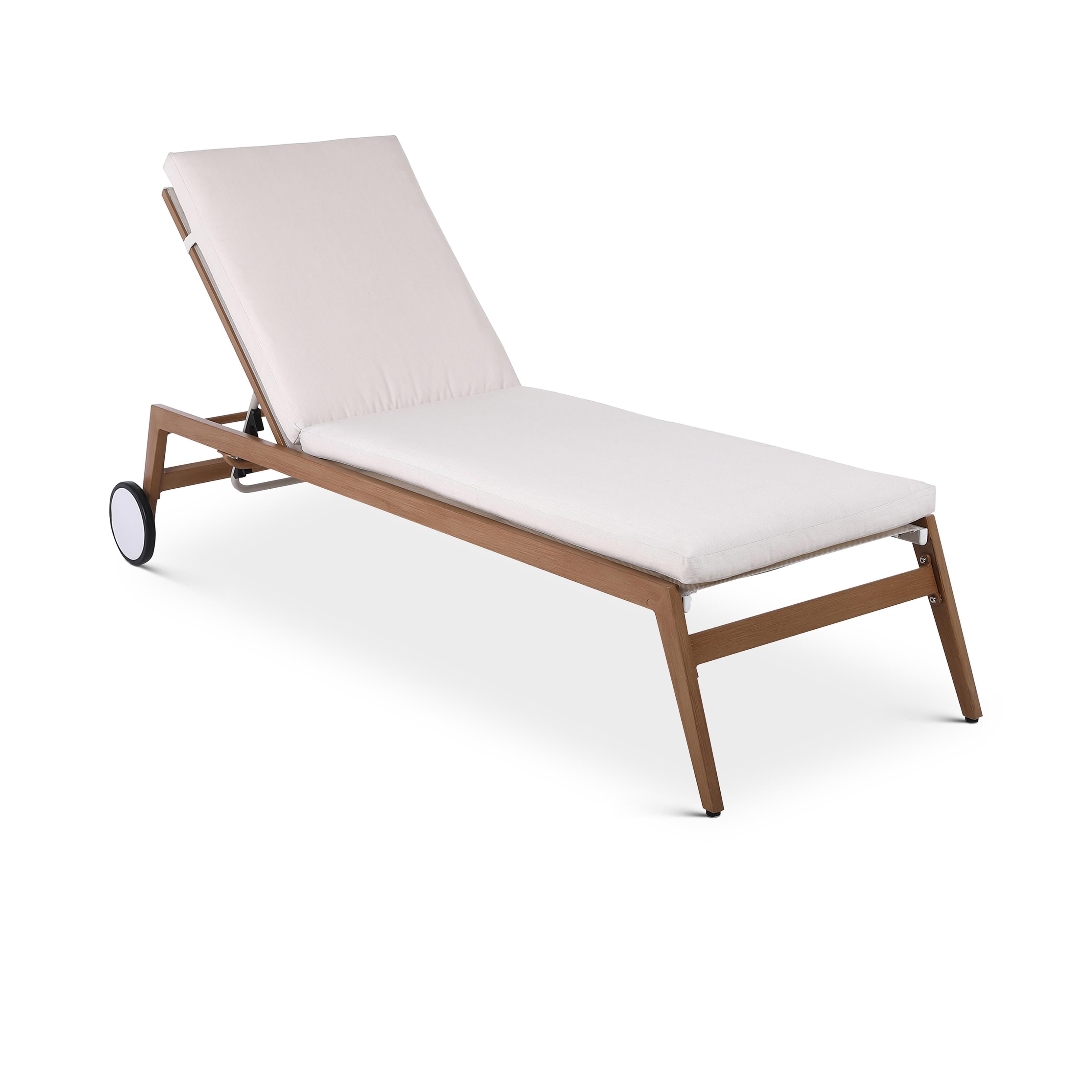 Meridian Maui Cream Water Resistant Fabric Outdoor Patio Lounger
