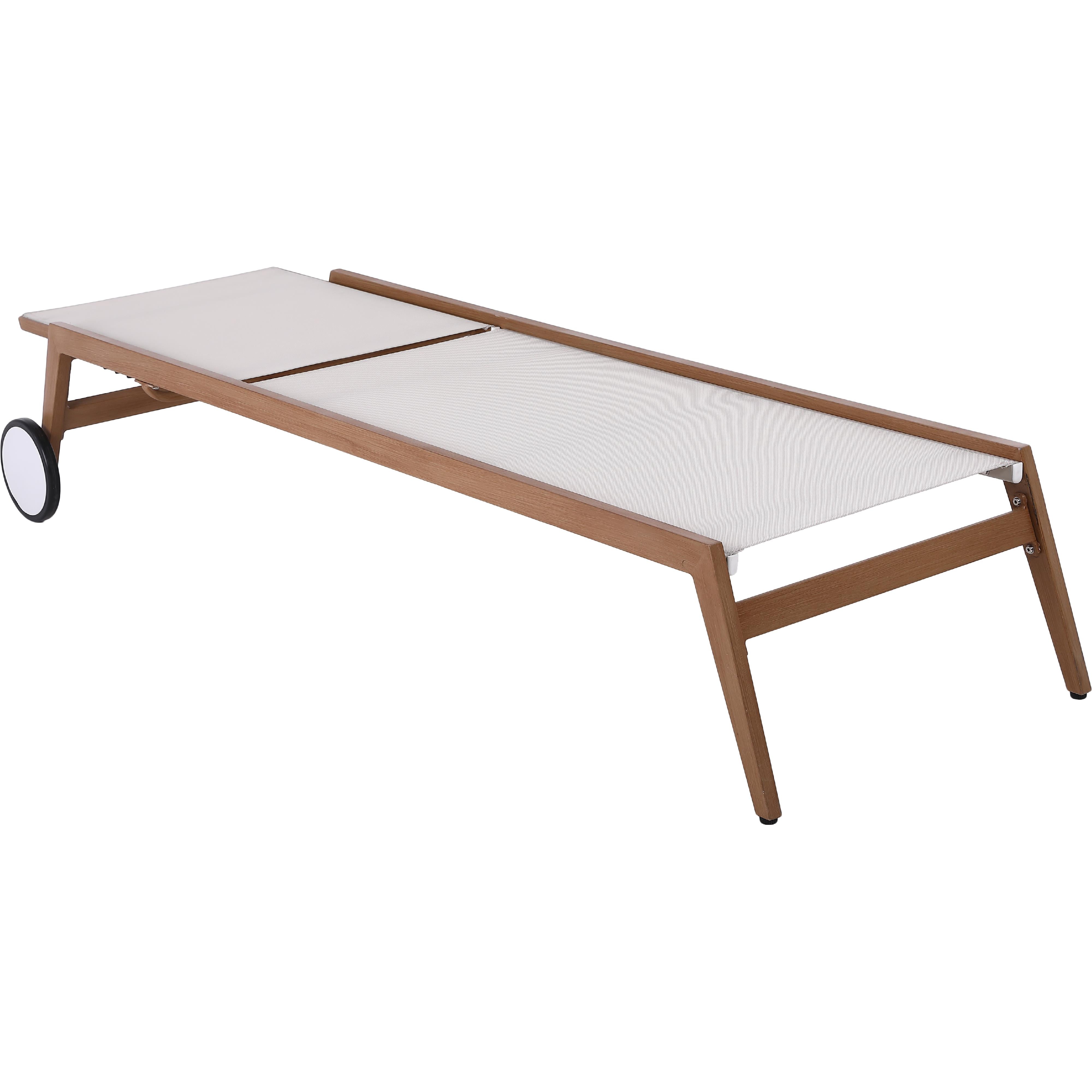 Meridian Maui Cream Water Resistant Fabric Outdoor Patio Lounger
