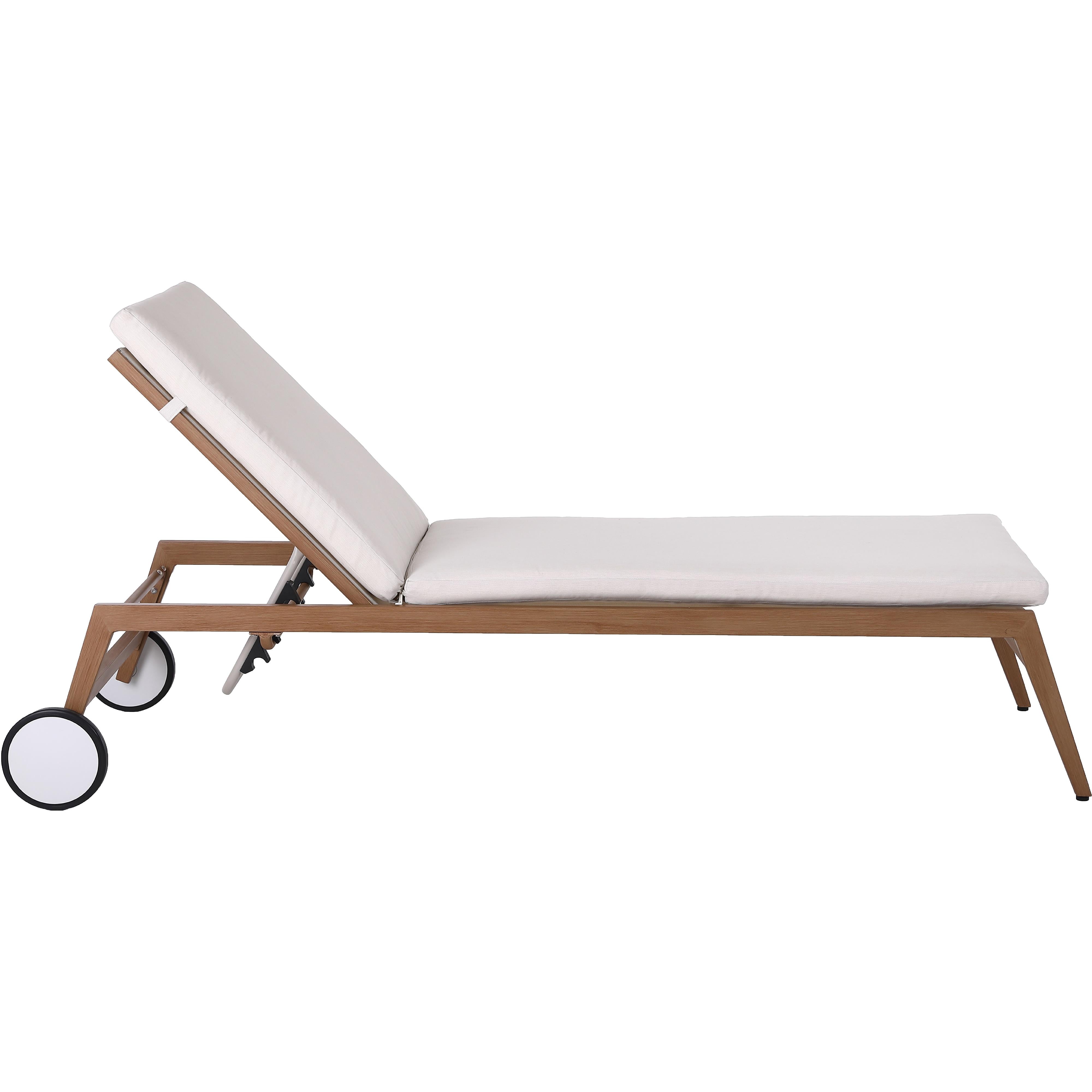Meridian Maui Cream Water Resistant Fabric Outdoor Patio Lounger