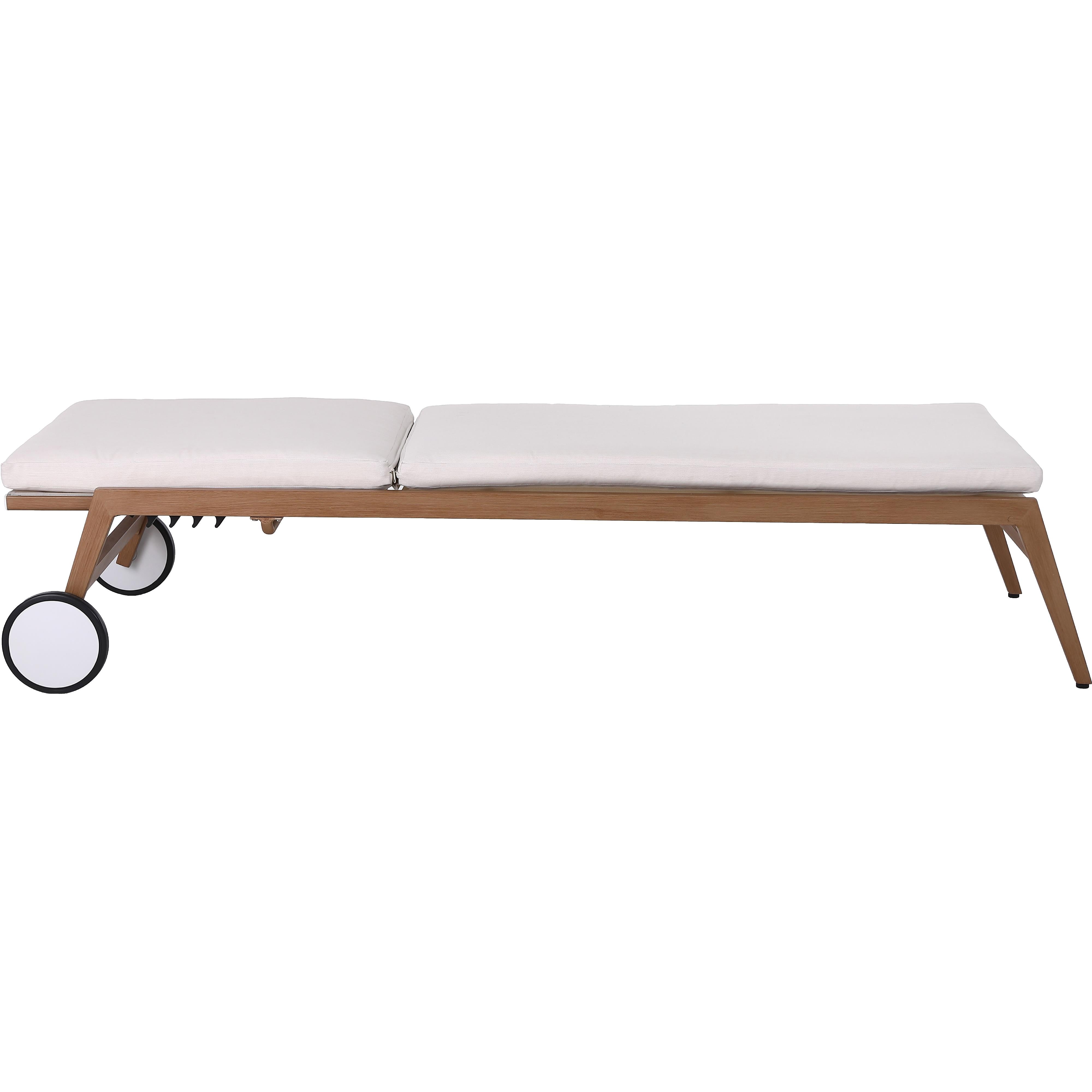Meridian Maui Cream Water Resistant Fabric Outdoor Patio Lounger