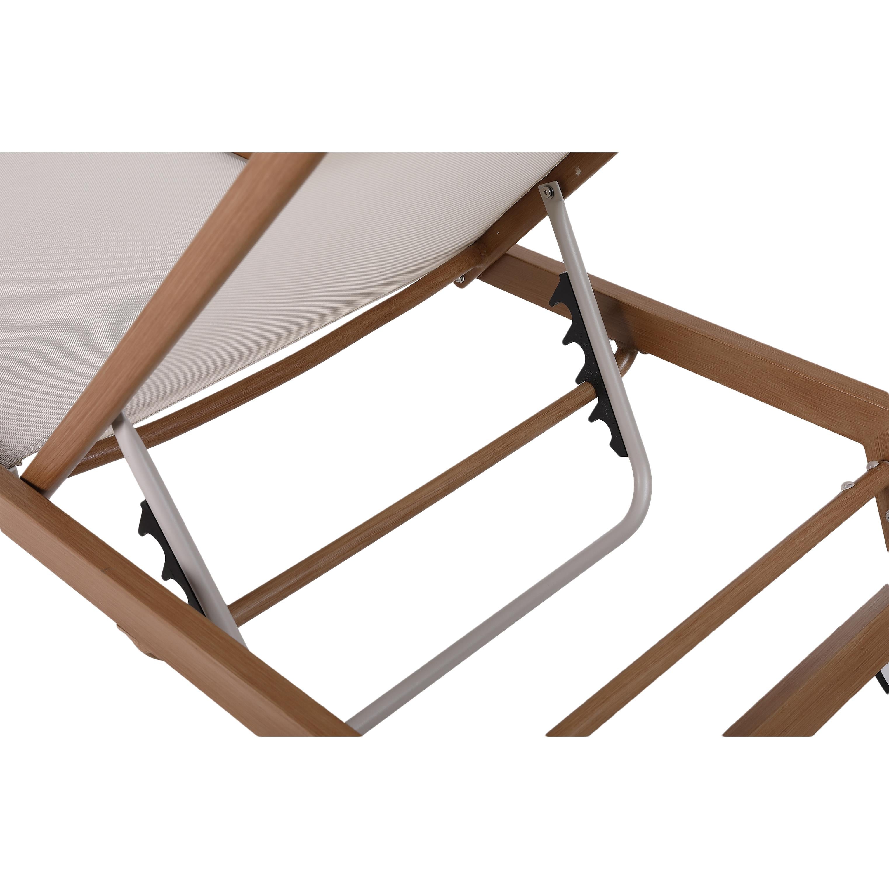 Meridian Maui Cream Water Resistant Fabric Outdoor Patio Lounger
