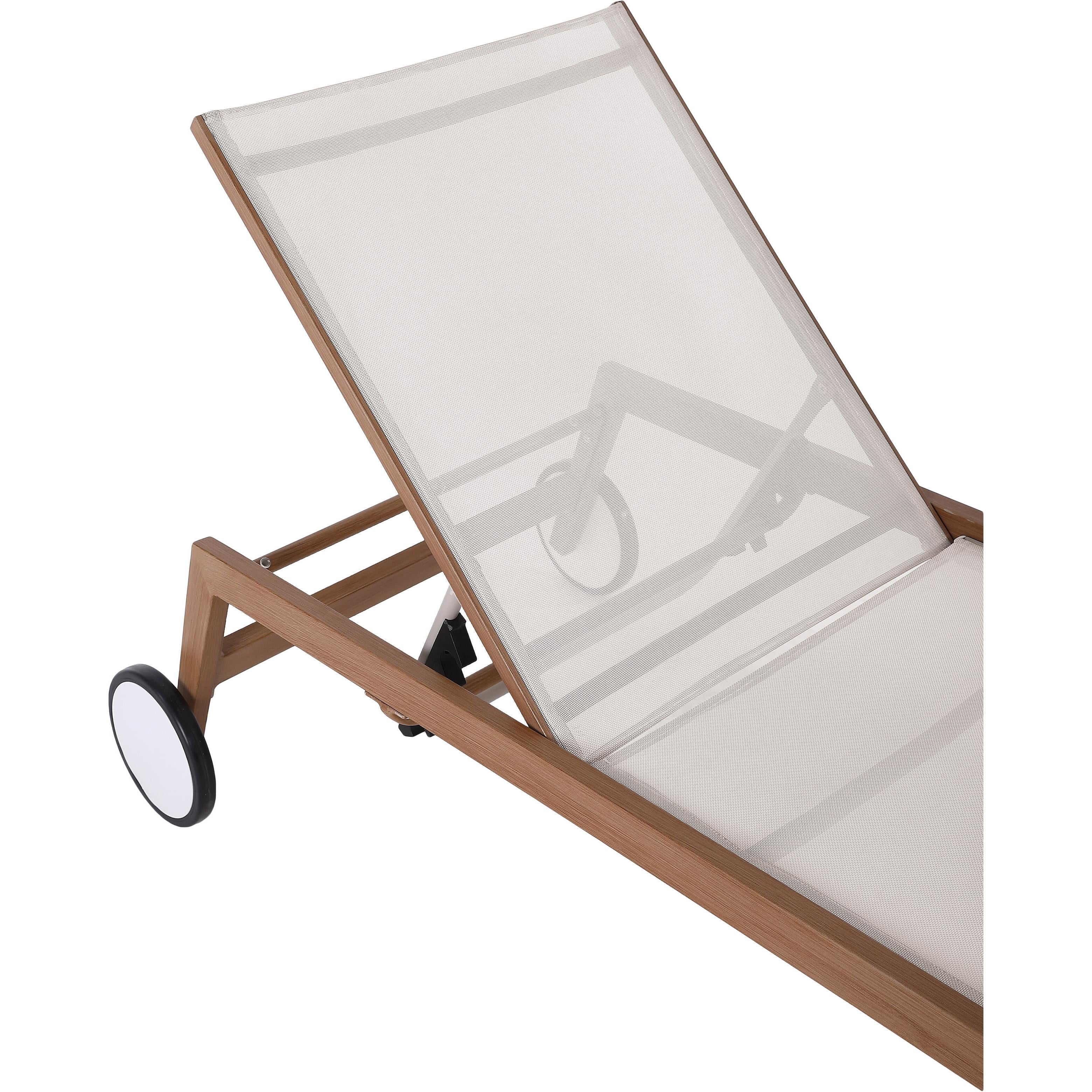 Meridian Maui Cream Water Resistant Fabric Outdoor Patio Lounger