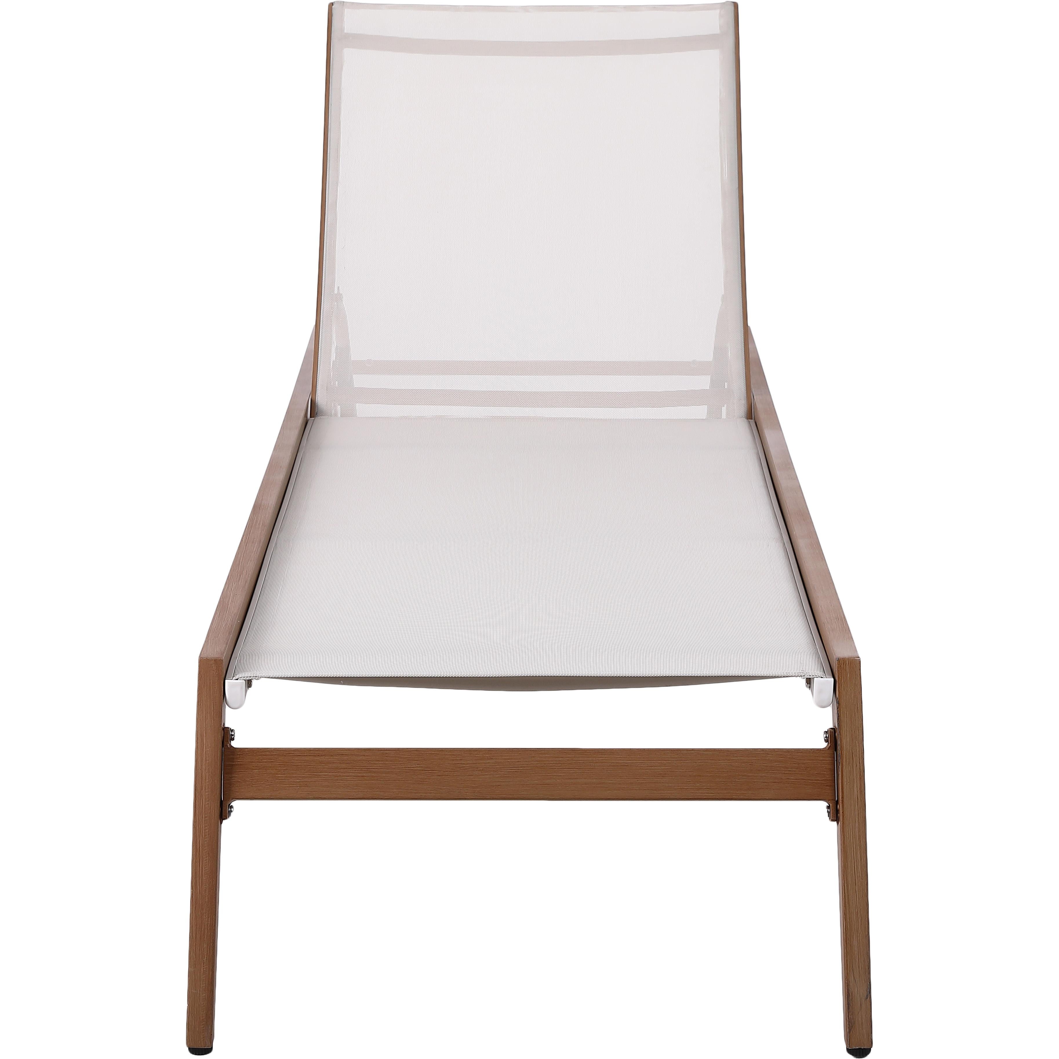 Meridian Maui Cream Water Resistant Fabric Outdoor Patio Lounger
