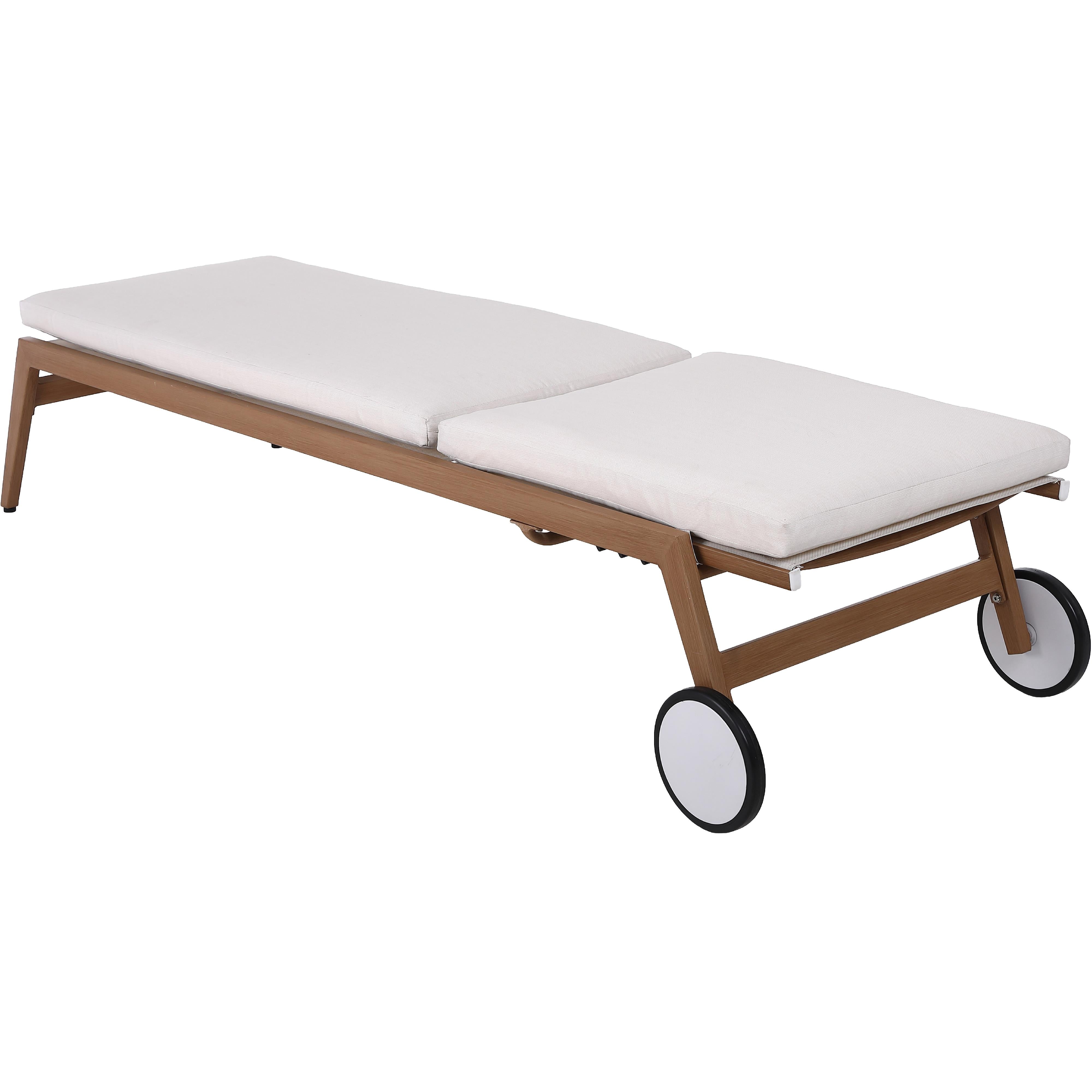 Meridian Maui Cream Water Resistant Fabric Outdoor Patio Lounger