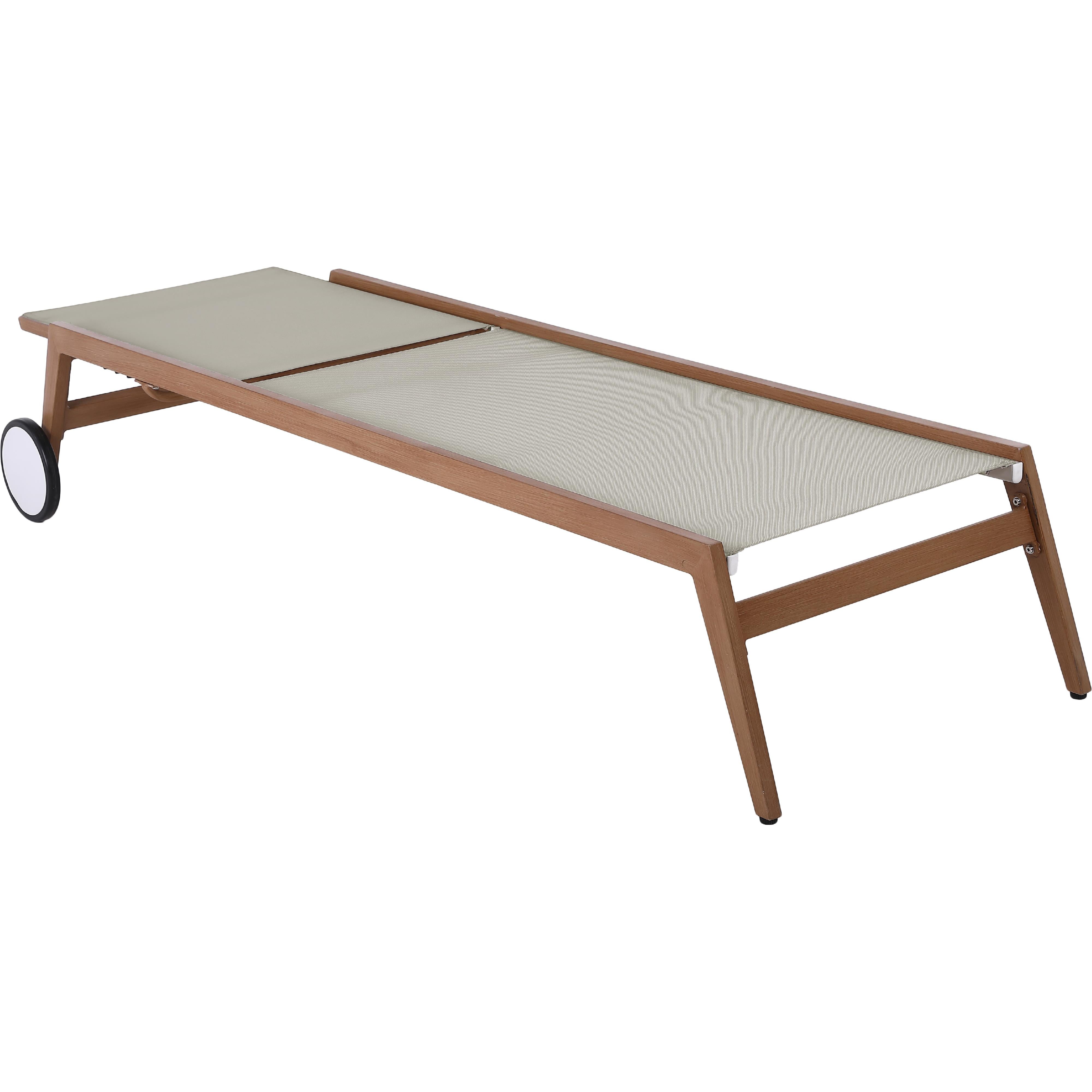 Meridian Maui Grey Water Resistant Fabric Outdoor Patio Lounger