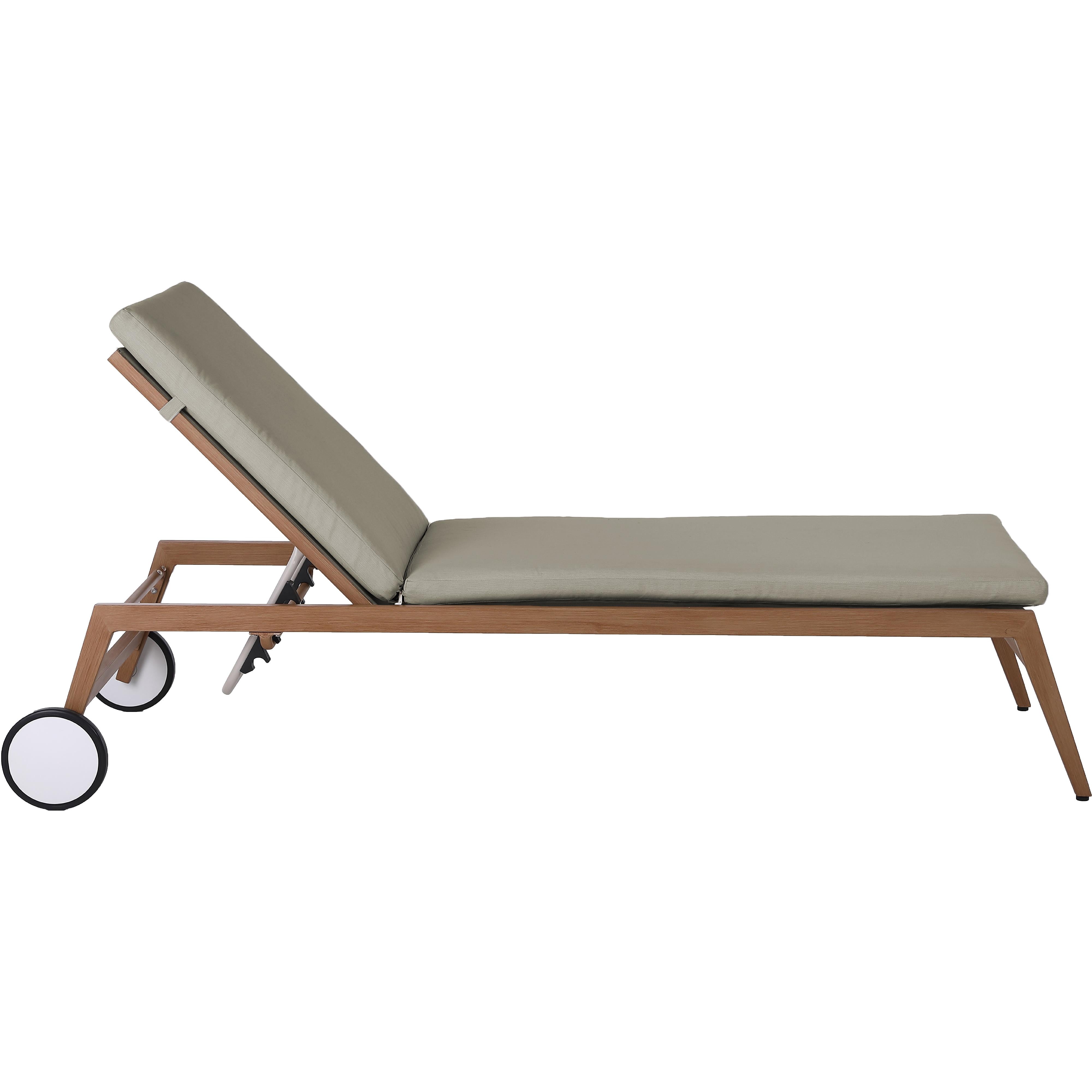 Meridian Maui Grey Water Resistant Fabric Outdoor Patio Lounger