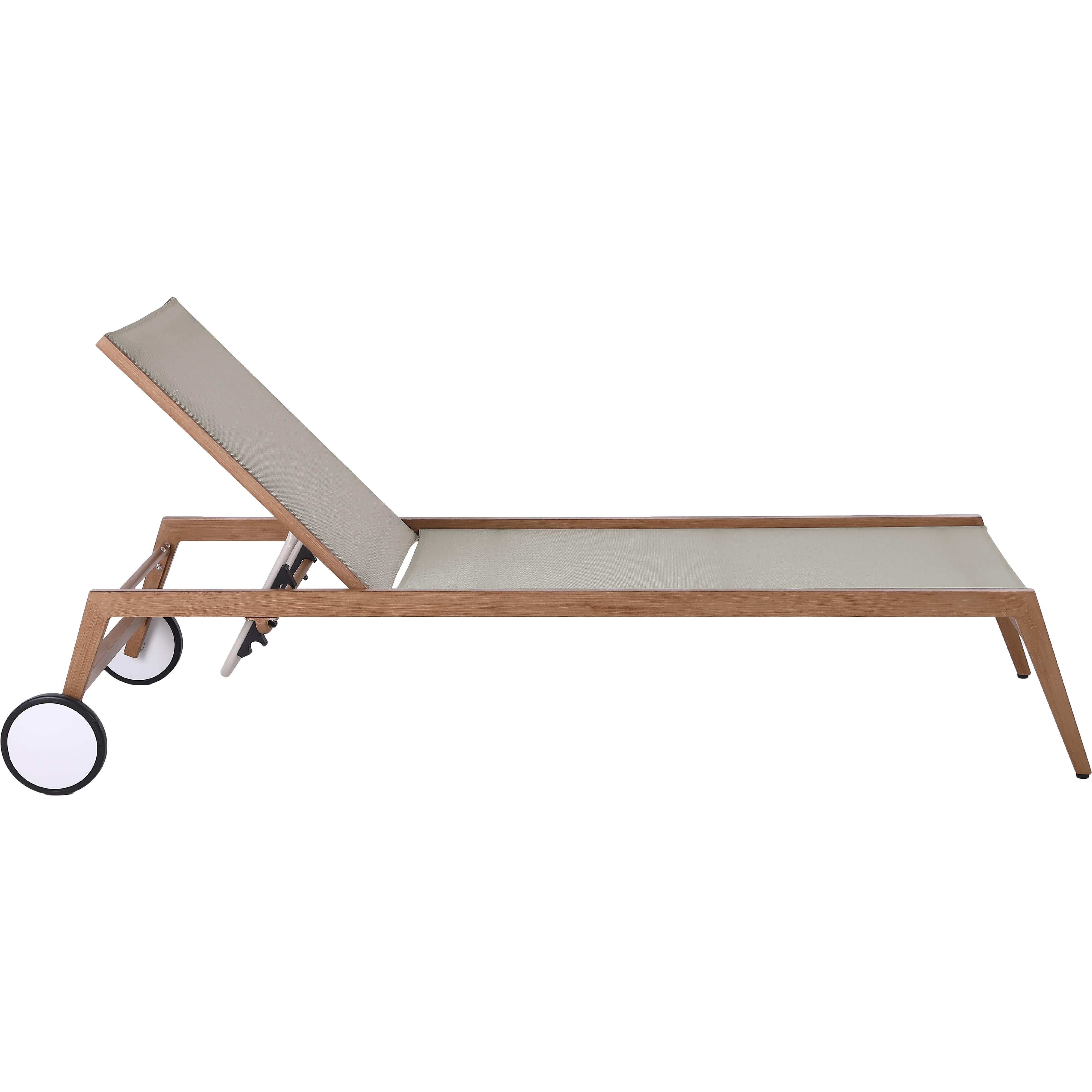 Meridian Maui Grey Water Resistant Fabric Outdoor Patio Lounger