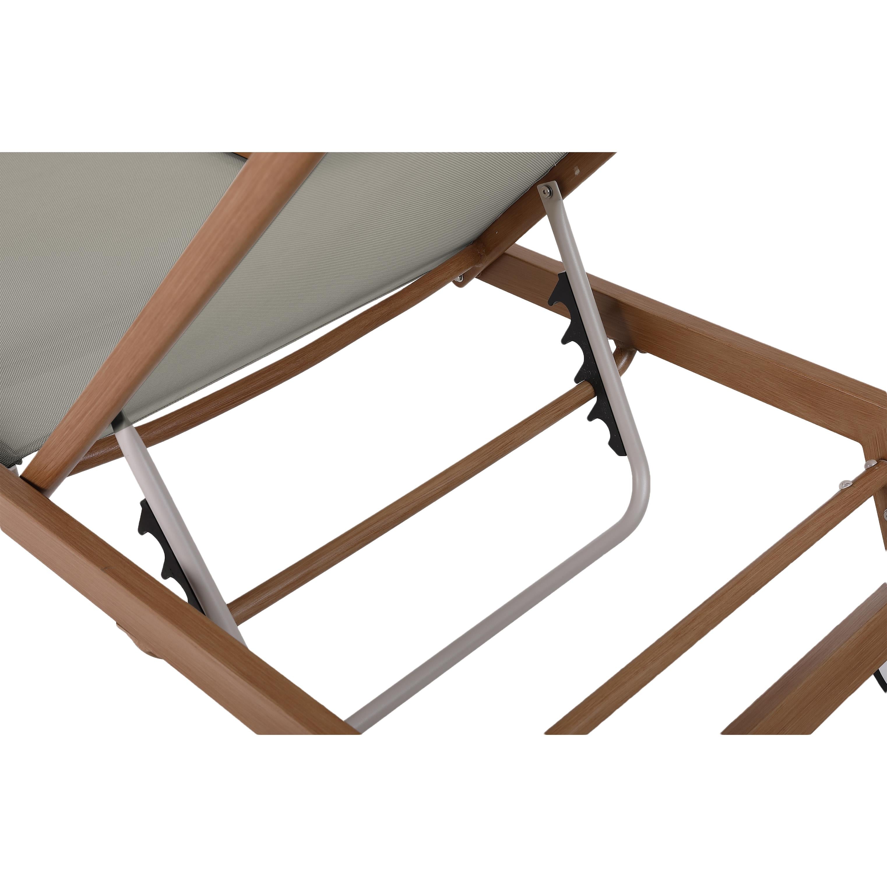 Meridian Maui Grey Water Resistant Fabric Outdoor Patio Lounger